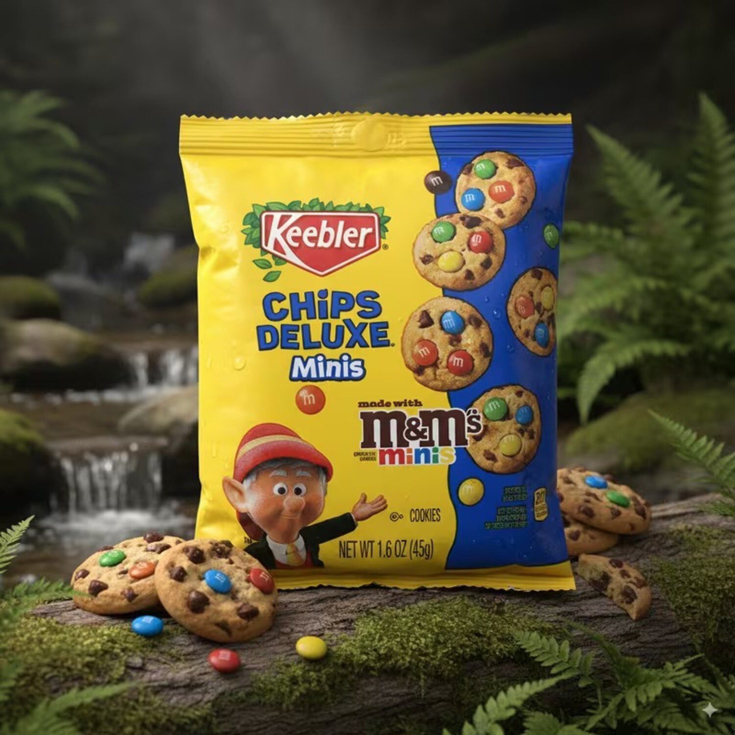 Knabberei, 1 x 45 g, Chips Deluxe Minis mit M&M's Minis aus den USA