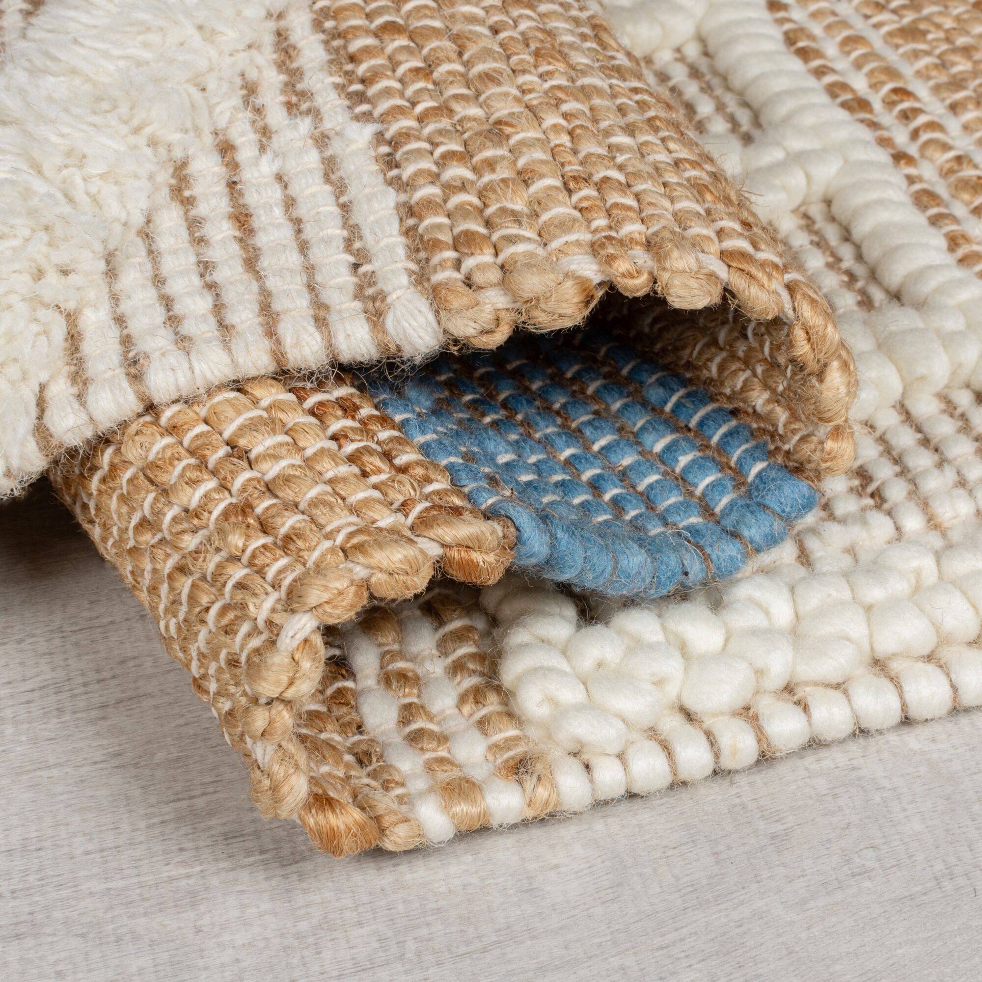 FLAIR RUGS Läufer Medina, mit abstraktem Streifenmuster, rechteckig, Höhe: 12 mm, Boho-Look, aus Naturfasern wie Wolle & Jute, Teppichläufer