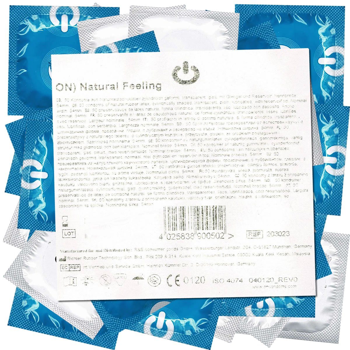 ON Condoms Kondome Natural Feeling Beutel mit, 50 St., klassische Kondome für jede Stellung
