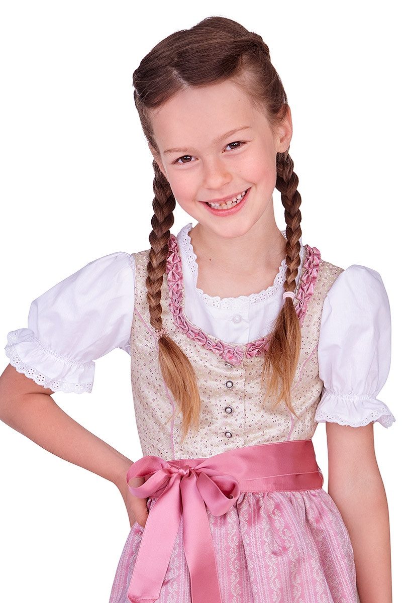 Isar-Trachten Dirndl Kinderdirndl 3tlg. - ALVA - beige/rosa