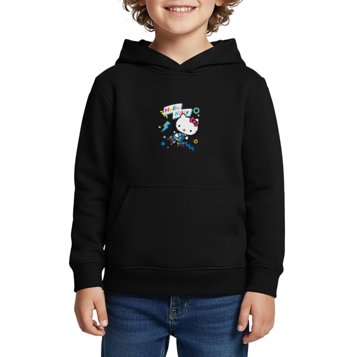 Hoodie Hello Kitty 90er Stil Mit Rollschuhen Kinder Premium Hoodie