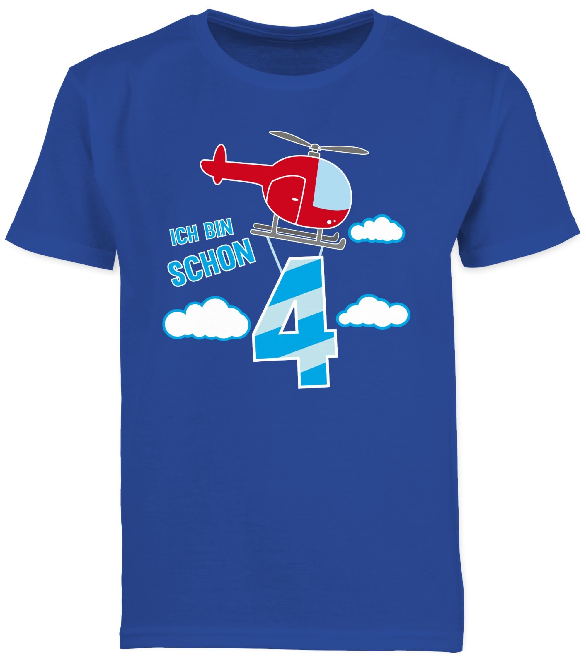 schon vier Shirtracer bin Ich T-Shirt Geburtstag 4. Hubschrauber 2 Royalblau