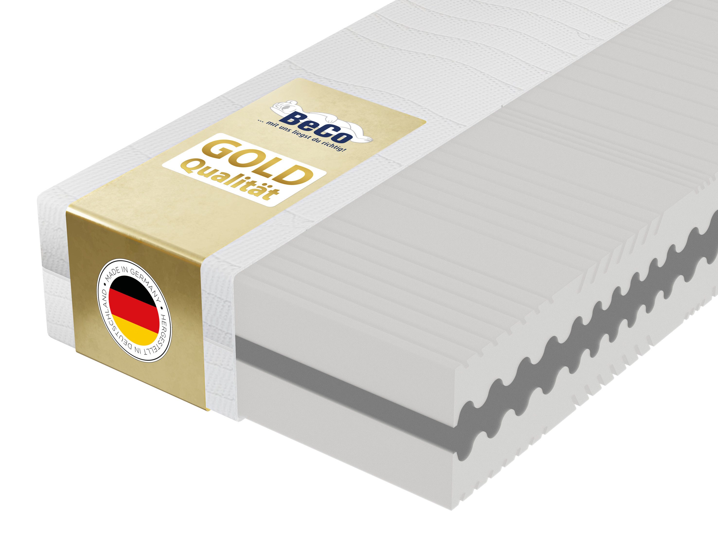 Komfortschaummatratze Gigant Trio – GOLD Komfortschaummatratze in Luxus-Bettenhöhe, Beco, 30 cm hoch, Luxus 30 cm Höhe, 7 Zonen, Wendematratze, erhältlich auch 140x200