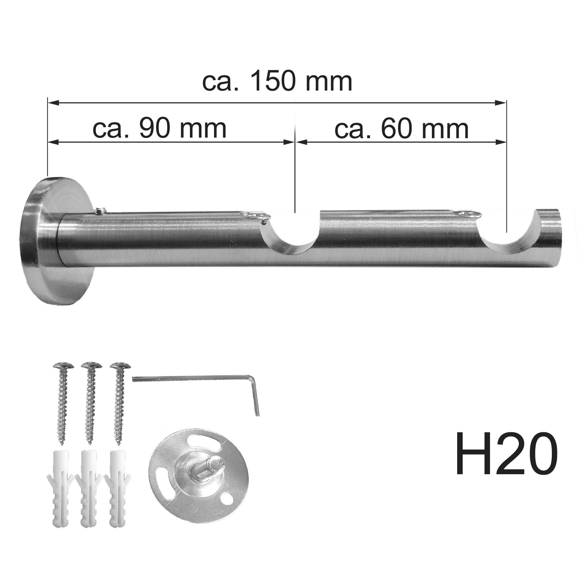 BASIT Gardinenstange Rohr Edelstahl 16 mm günstig online kaufen