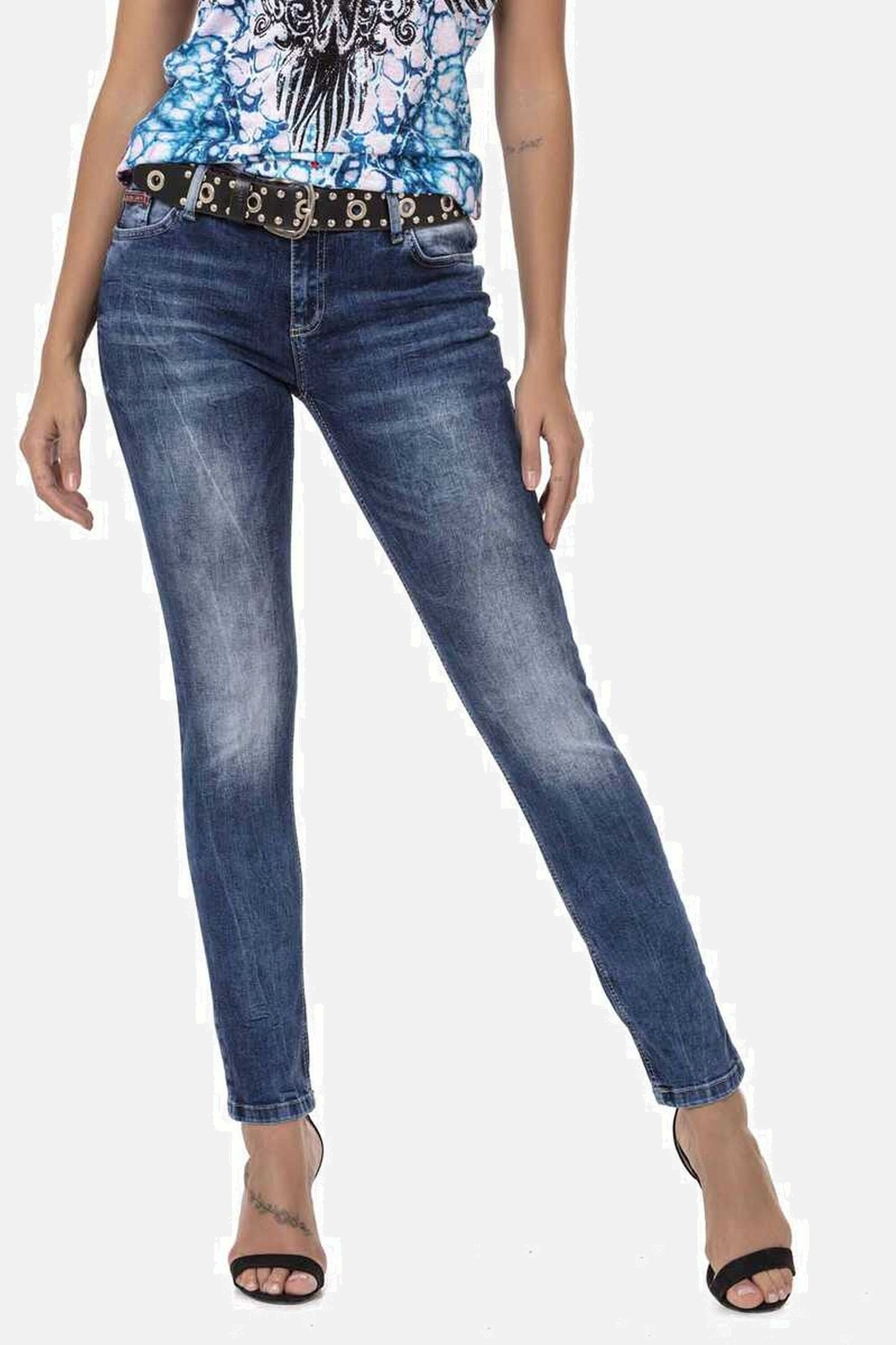 Cipo & Baxx Slim-fit-Jeans Jeans Mit cooler Used-Waschung, WD461
