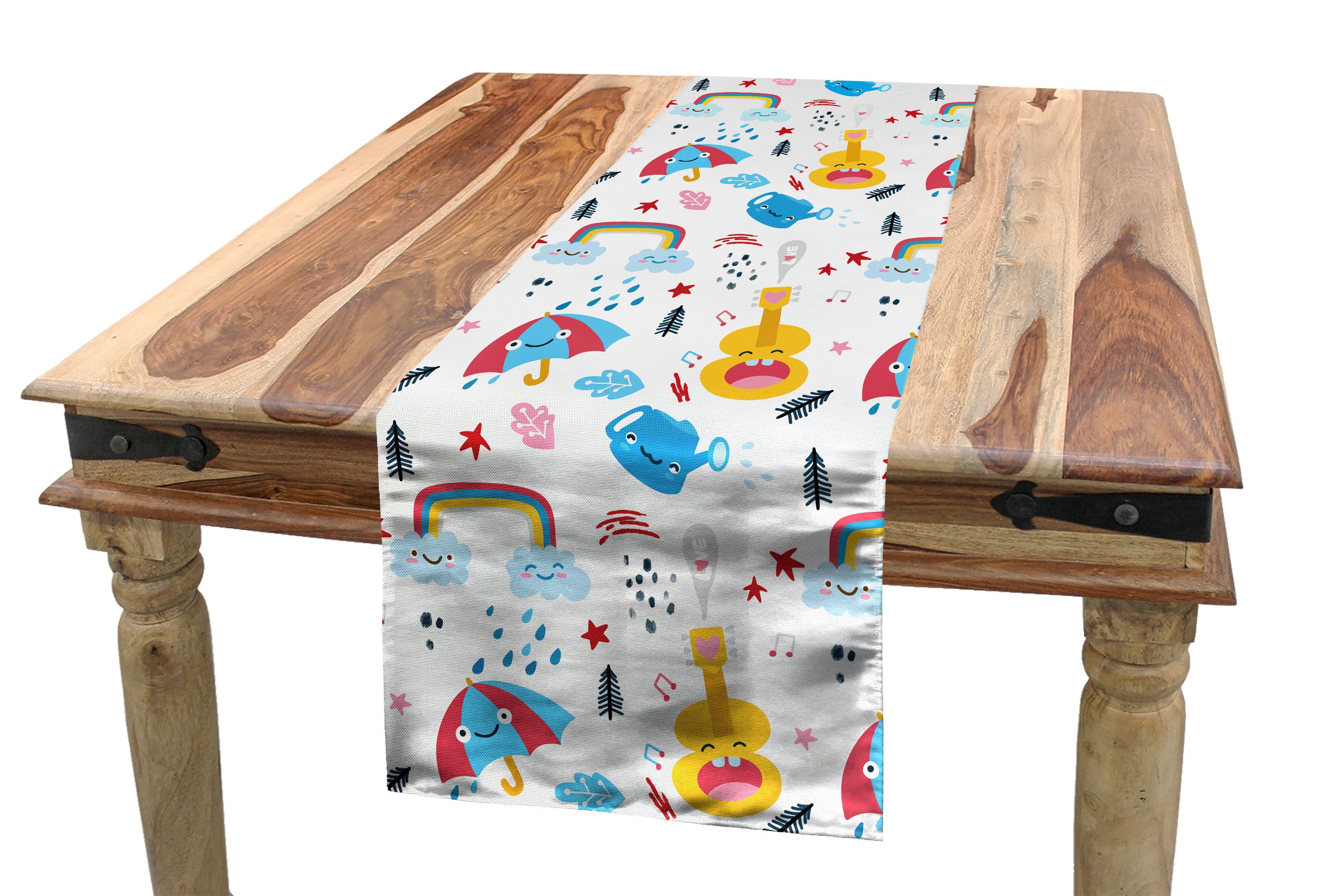 Abakuhaus Tischläufer Esszimmer Küche Rechteckiger Dekorativer Tischläufer, Kindergarten Fun Graphics Nursery Theme