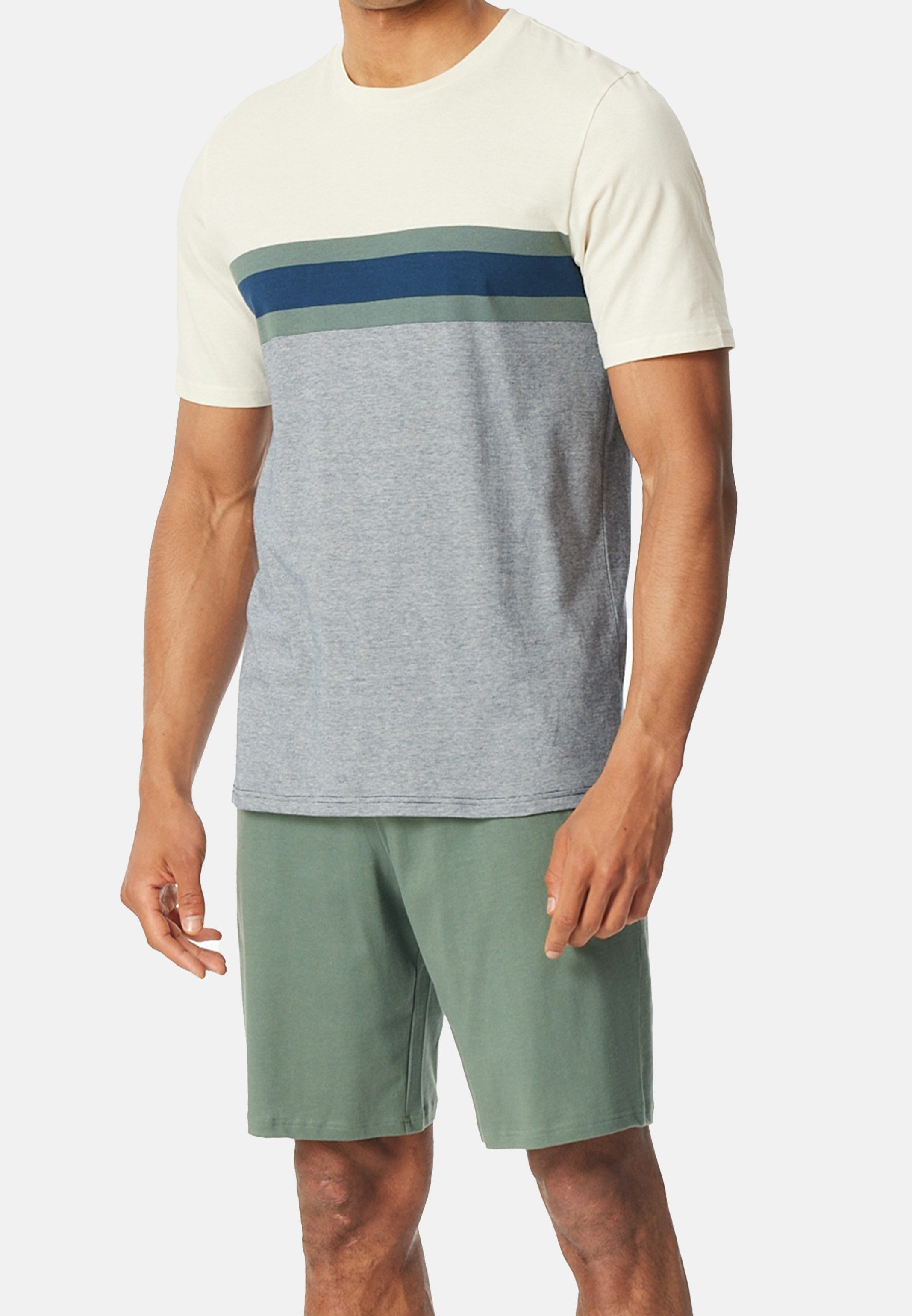 Schiesser Pyjama Casual Nightwear (Set, 2 tlg) Schlafanzug - Baumwolle - Atmungsaktiv