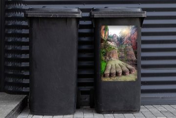 MuchoWow Wandsticker Fuß des großen asiatischen Buddhas von Leshan in China (1 St), Mülleimer-aufkleber, Mülltonne, Sticker, Container, Abfalbehälter