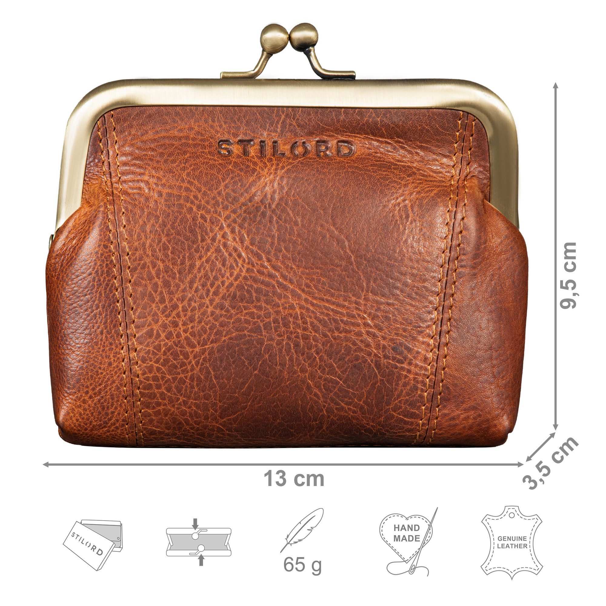 STILORD Geldbörse "Goldie" Vintage Spangenportemonnaie Leder günstig online kaufen