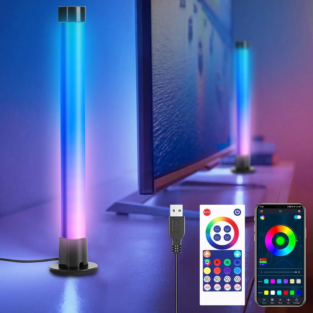 Sunicol LED Stripe LED-Gaming-Licht, Bluetooth, USB-betrieben, LED-Rhythmus-Lichter, mit Musik-Sync, Timer