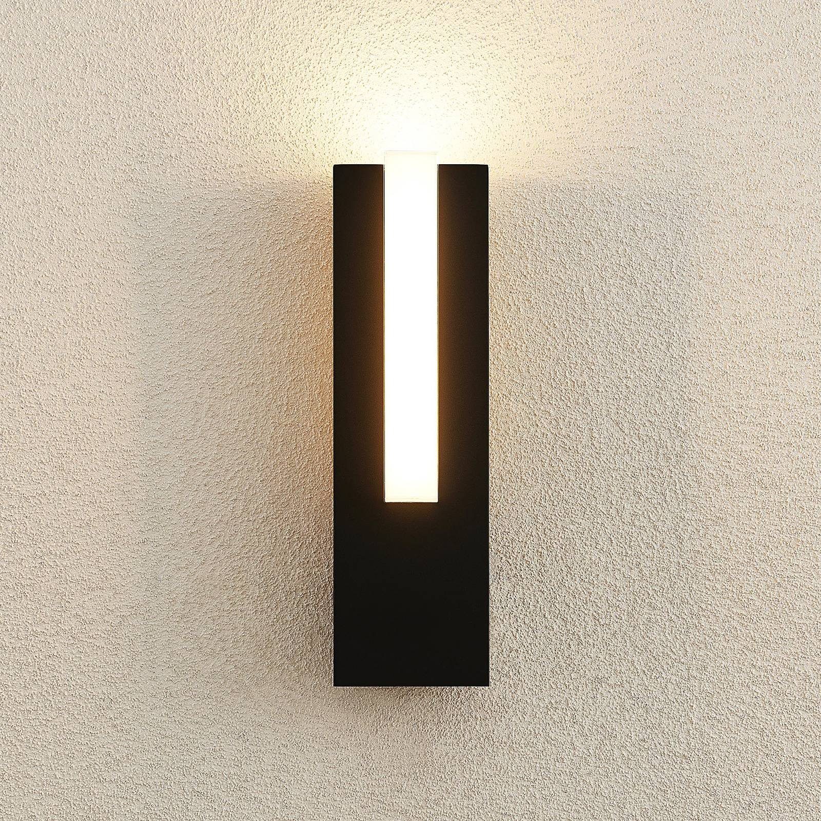 Lucande LED Außen-Wandleuchte LED-Leuchtmittel warmweiß, 1 inkl. Kunststoff, flammig, Aluminium, opalweiß, graphitgrau, verbaut, Modern, Virgalia, fest