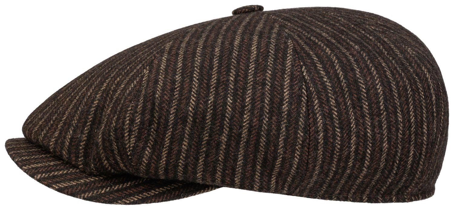 Stetson Schiebermütze 8-Panel Cap aus Wollmischung mit Streifen dunkelbraun