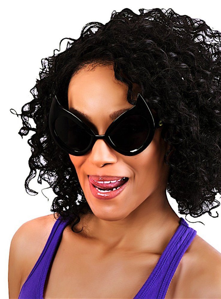 Sun Staches Kostüm Partybrille Catwoman, Accessoire mit Durchblick:  lizenzierte Funbrille im Design von DC-Char