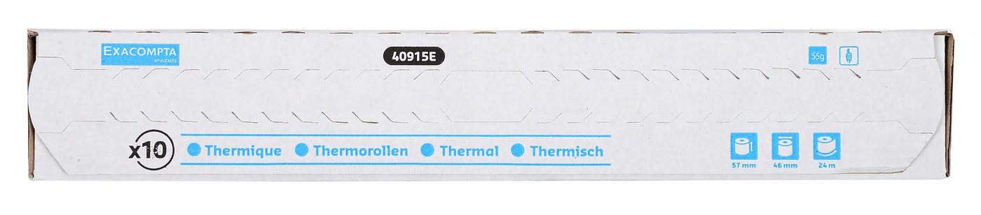 Thumbnail - EXACOMPTA Endlospapier 30x Thermorolle 1-lagig 55g/m2 57x24mx12 - Weiß - 40915E, Rollen Thermisches Papier