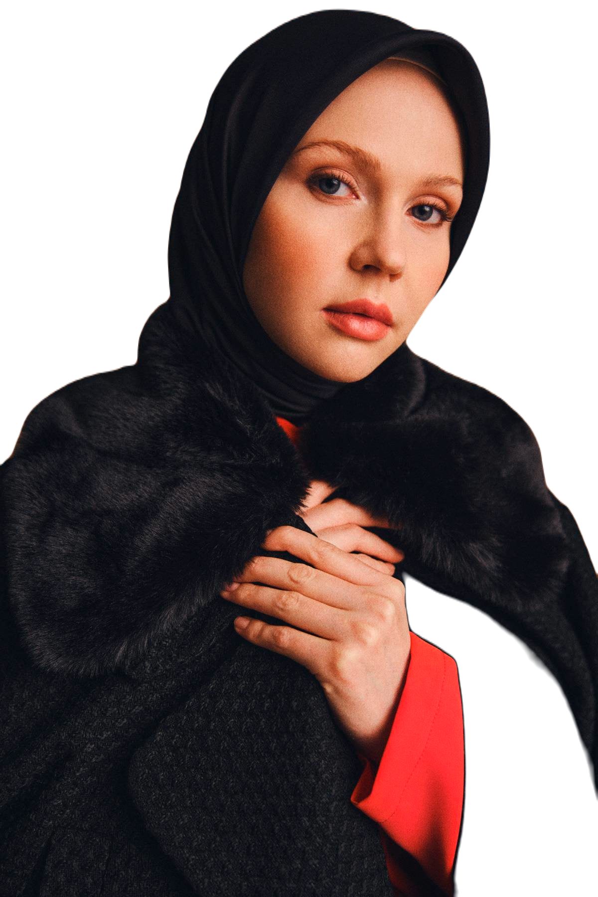 ARMİNE Wintermantel Armine Mobile Pelz-Bouclé-Mantel – moderne und elegante Hijab-Mode