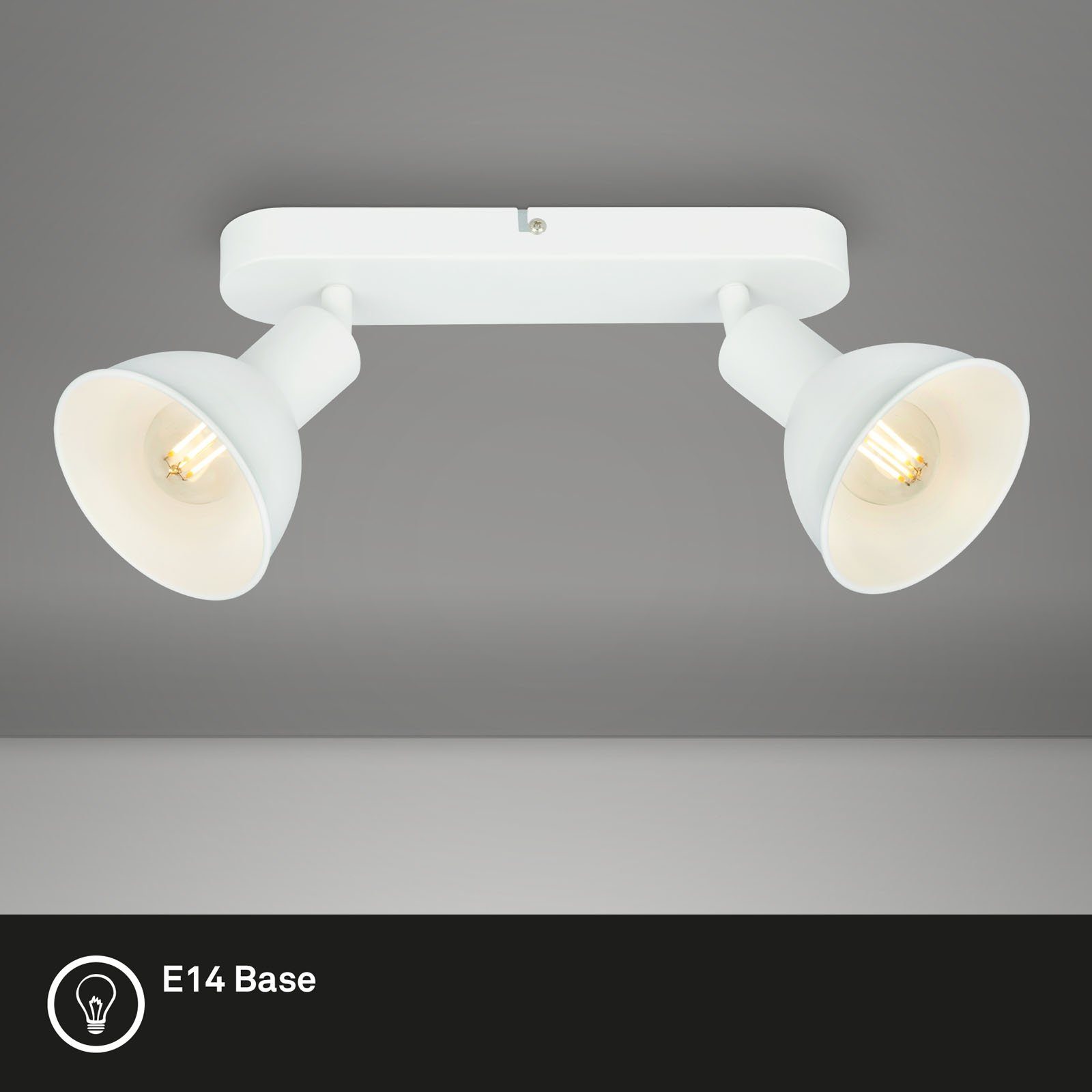 Briloner Leuchten Strahler Deckenspots E14 Leuchtmittel, ohne exkl. schwenkbar, 2x 2-flammig, 2674-026, weiß