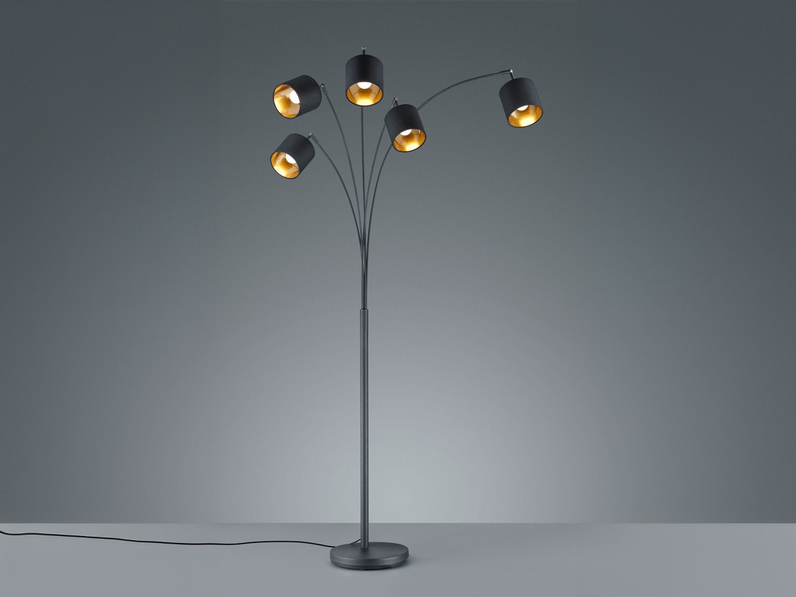 Reality Leuchten LED Stehlampe, Dimmfunktion, LED wechselbar, Warmweiß, Große ausgefallene moderne Designer-lampen Lampenschirme Stoff H 200cm