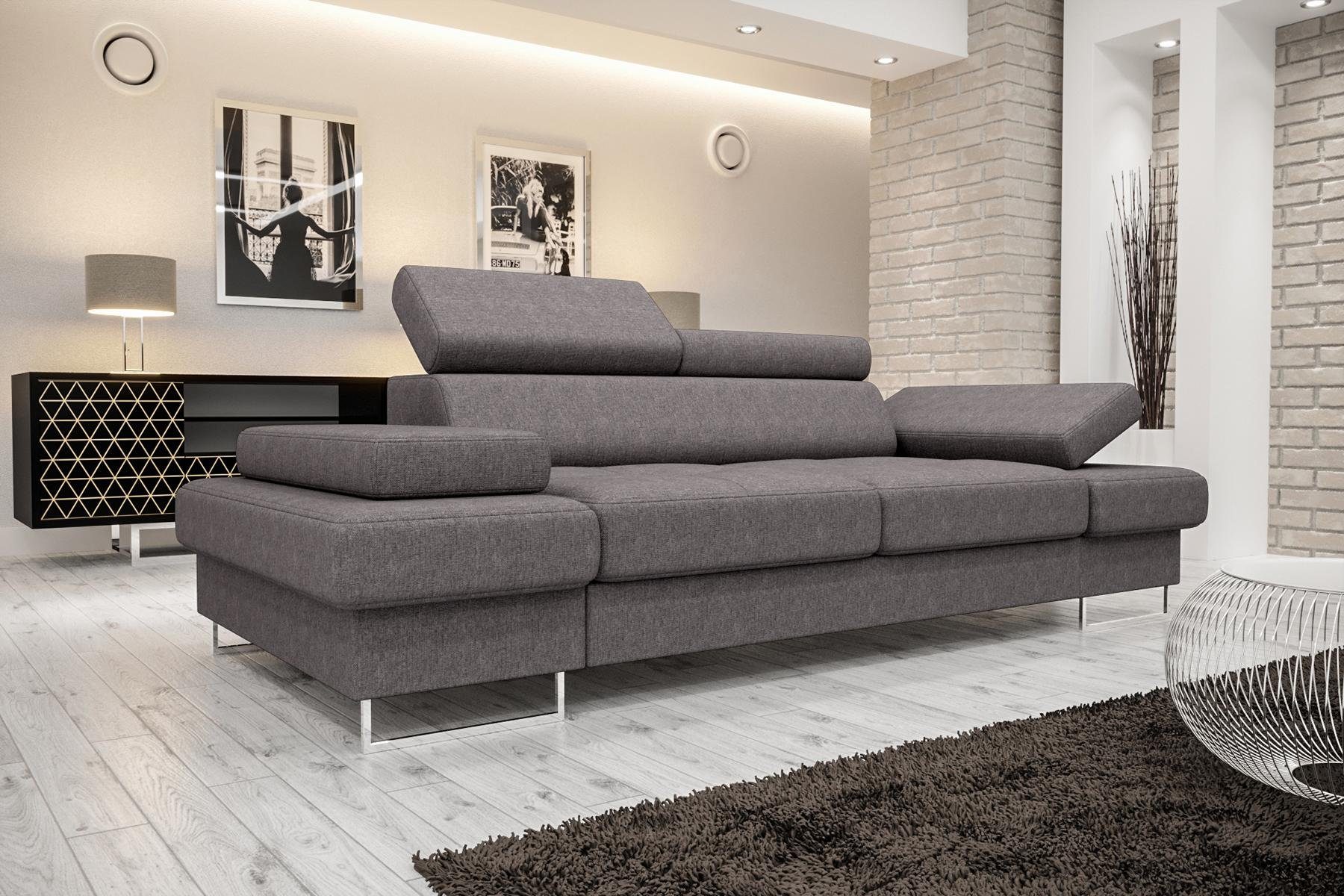 JVmoebel Sofa, Mit Bettfunktion Grau