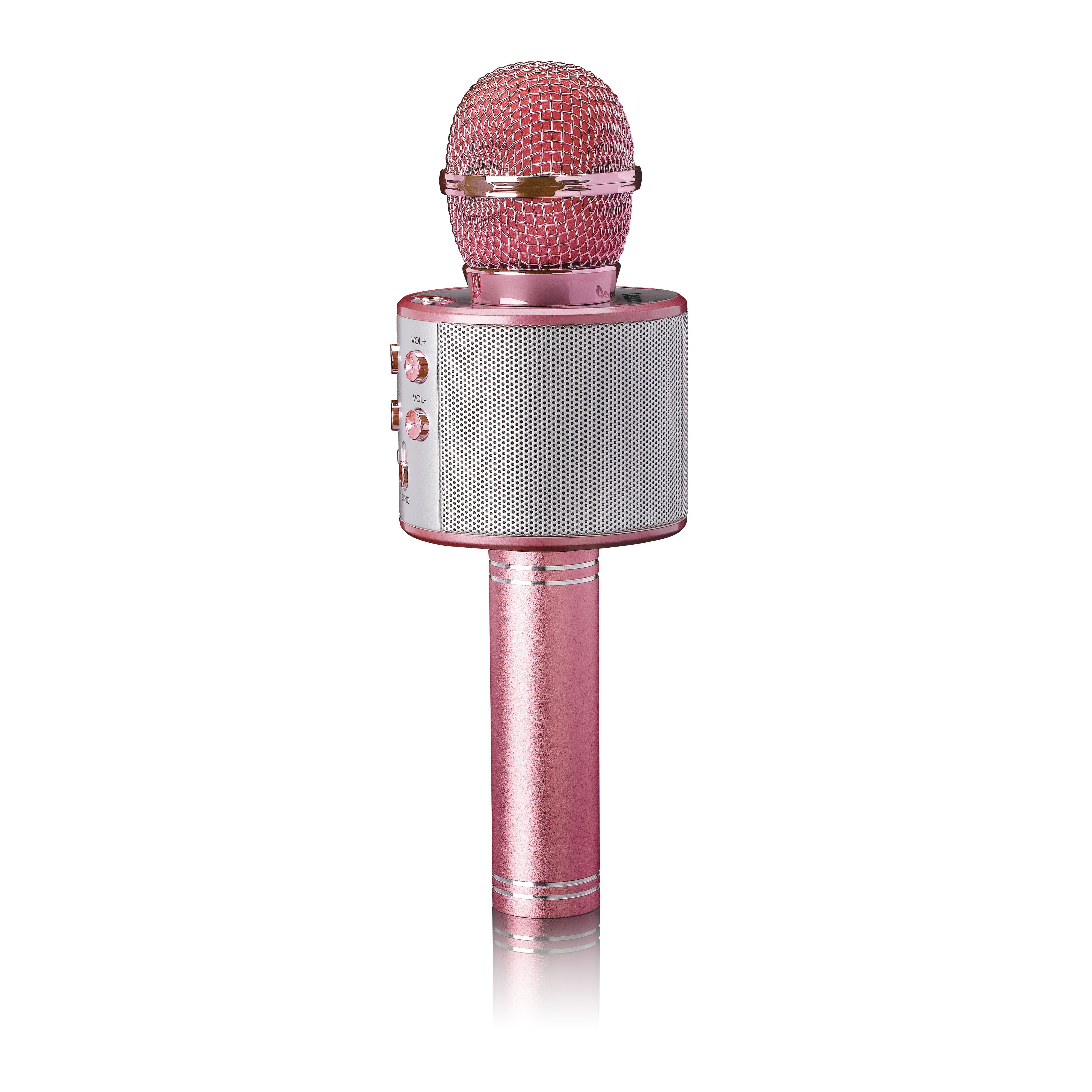 Lenco BMC-040PK Karaoke-Maschine 1.0 (3 W, Karaoke Mikrofon mit Bluetooth, Micro SD & 3 Stimmverzerrer Effekten)