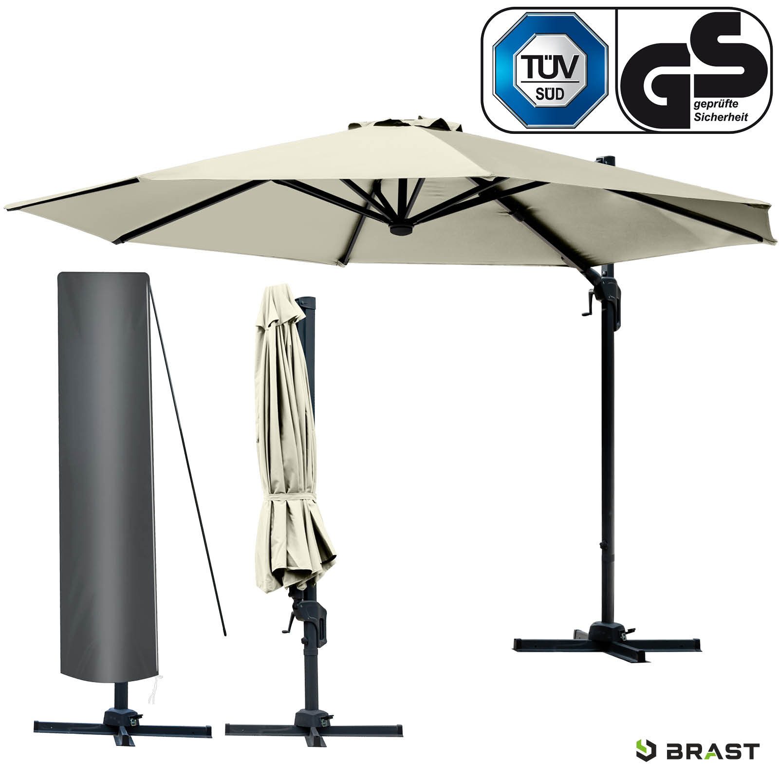 BRAST Sonnenschirm Alu Ampelschirm Ø300cm inkl. günstig online kaufen