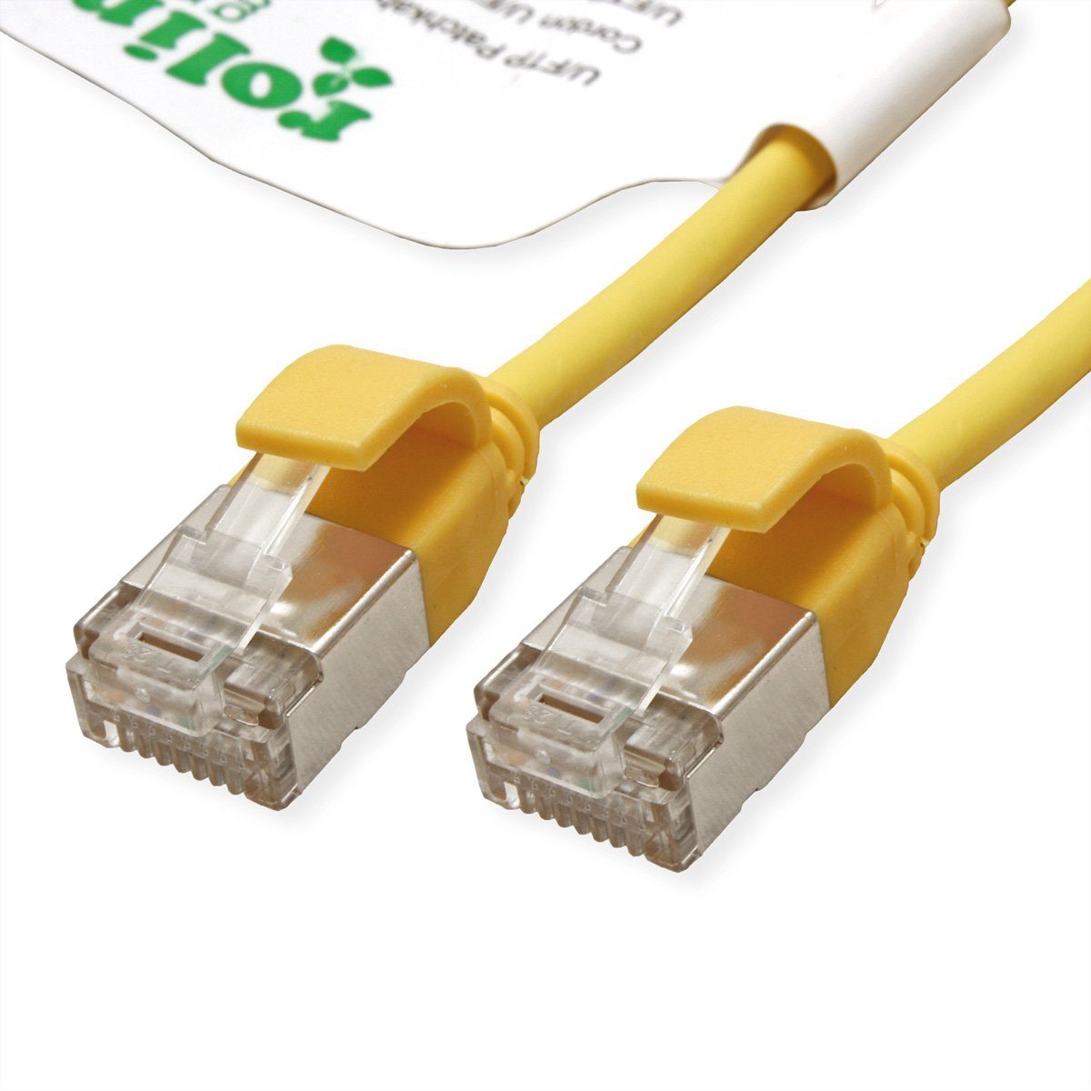 ROLINE GREEN U/FTP Patchkabel Cat.6A (Class EA) LAN-Kabel, RJ-45 Männlich (Stecker), RJ-45 Männlich (Stecker) (15.0 cm), LSOH, slim