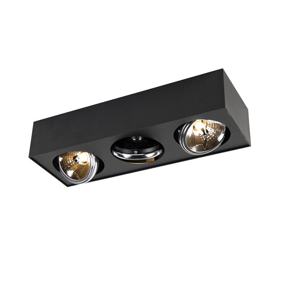 Qazqa LED Aufbaustrahler Kaya, ohne Leuchtmittel, Warmweiß, QAZQA Aufbau­spot, g9, Schwarz, Aluminium, Modern