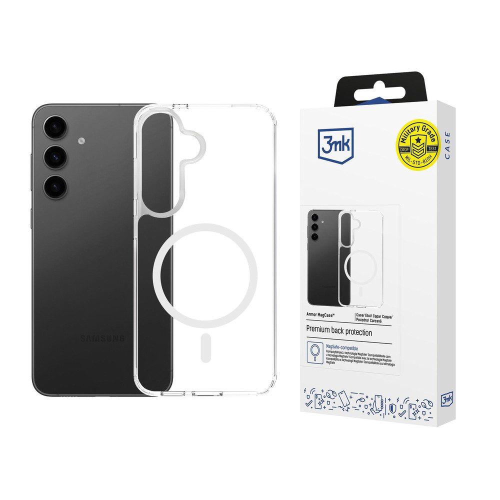 3MK Smartphone-Hülle Handyhülle Schutzhülle Rückschale, MagSafe-kompatibel, Military Grade, verstärkte Ecken