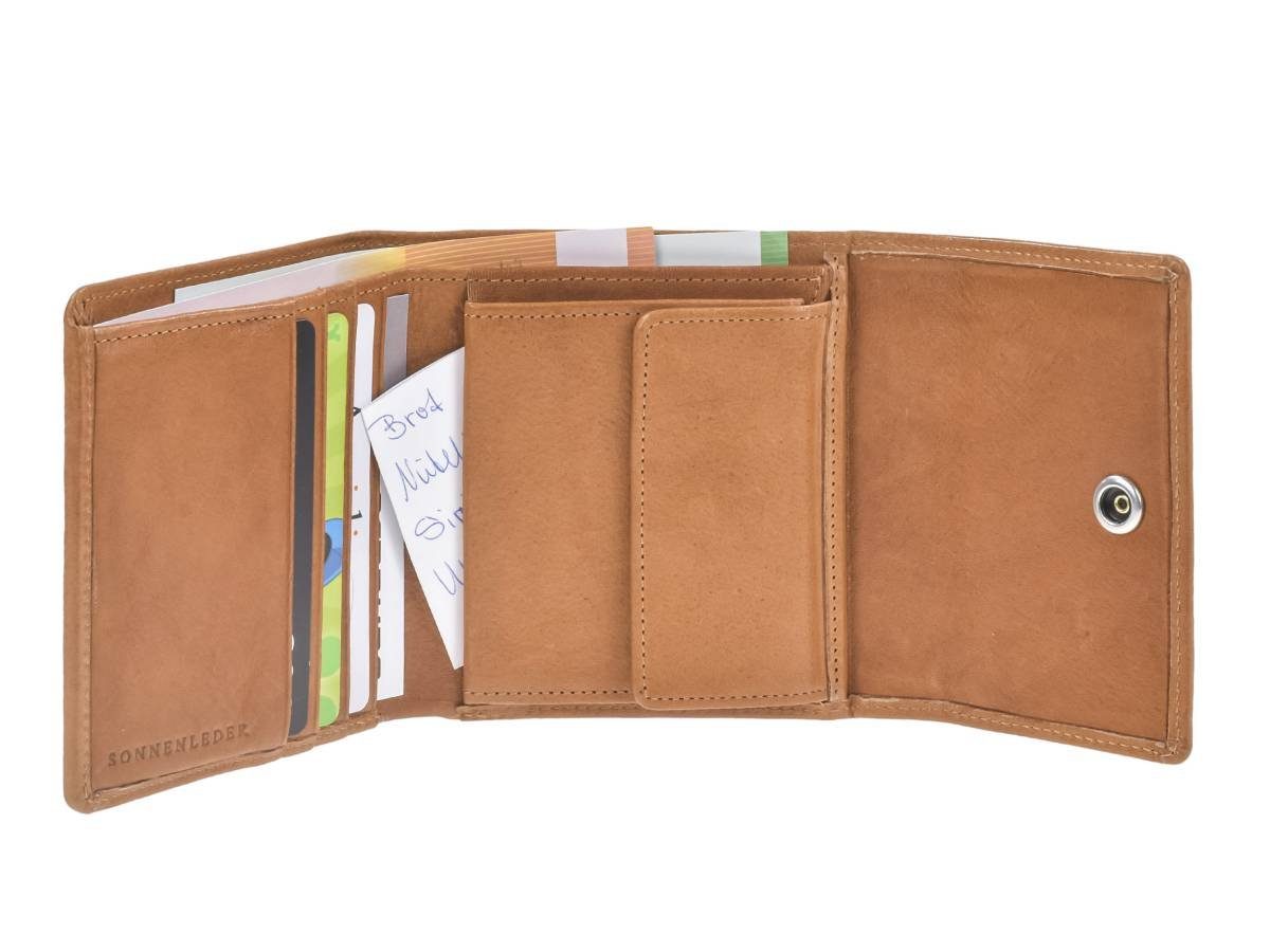Sonnenleder Geldbörse Prien, Portemonnaie, 3 Kartenfächer, 10,5x10 cm, Geldbeutel, Leder
