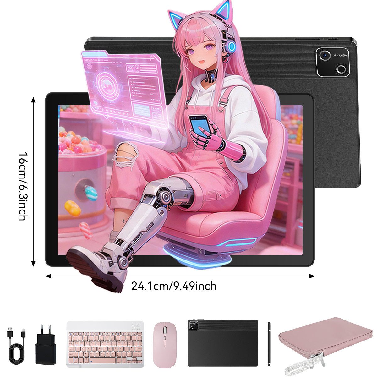 Happybe 10’’ Octa-Core, 30(6+24)GB+128GB, 6200mAh, PC-Modus mit Tastatur/Stift Tablet (10)
