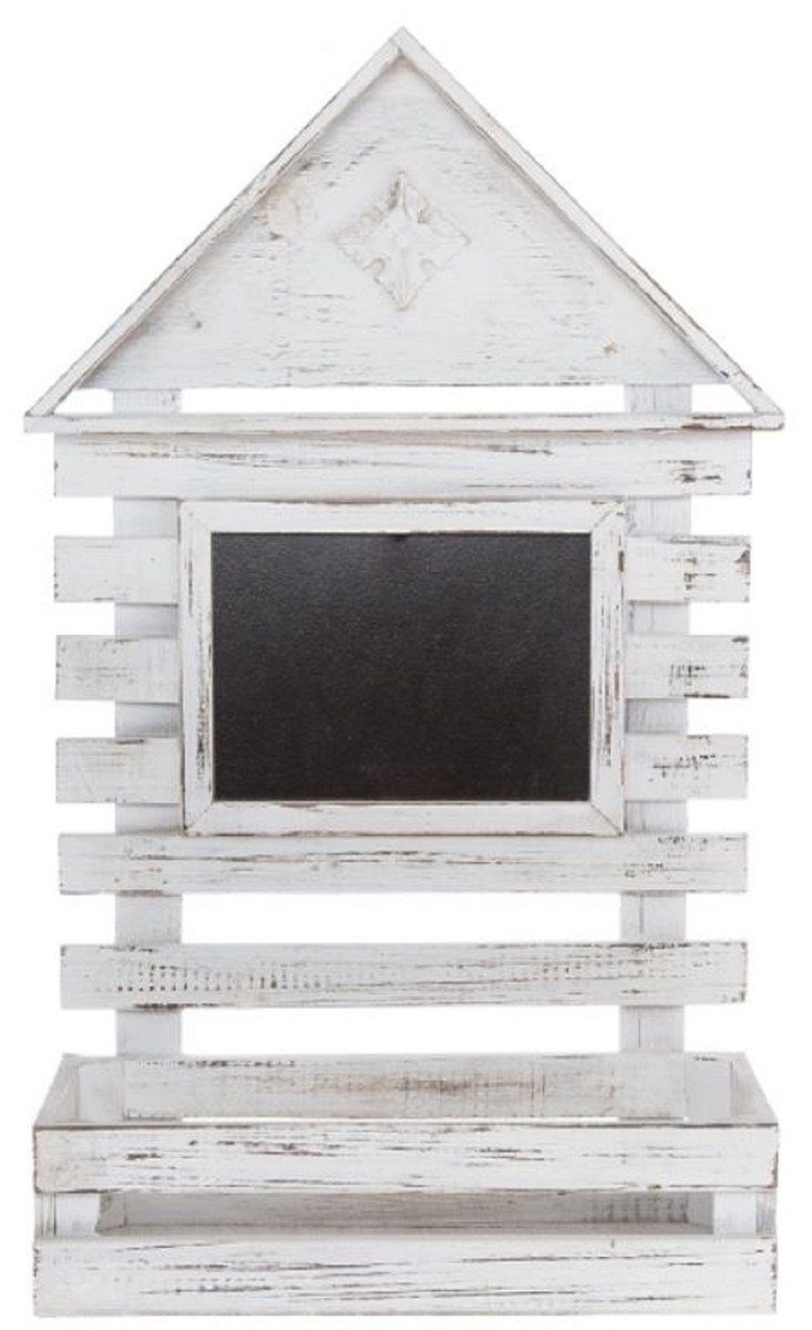Casa Padrino Stauraumschrank Landhausstil Shabby Weiß mit 38 21 H. cm Hängeschrank Antik x x - 60 Chic Wandhängeschrank Handgefertigter Kreidetafel