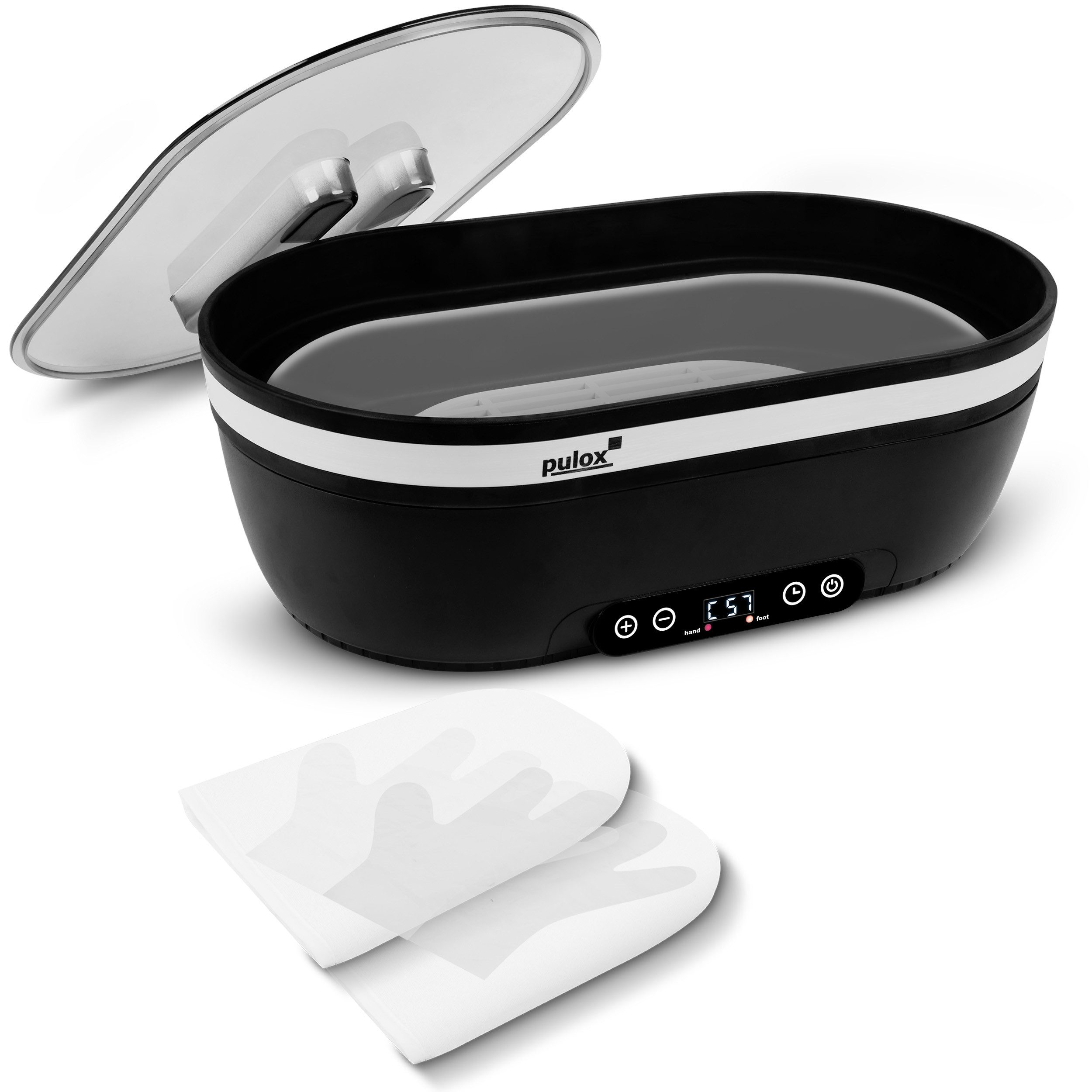 pulox Paraffinbad WB-4500 - Paraffin-Wachsbad für Hand- und Fußpflege mit 2 Behältern