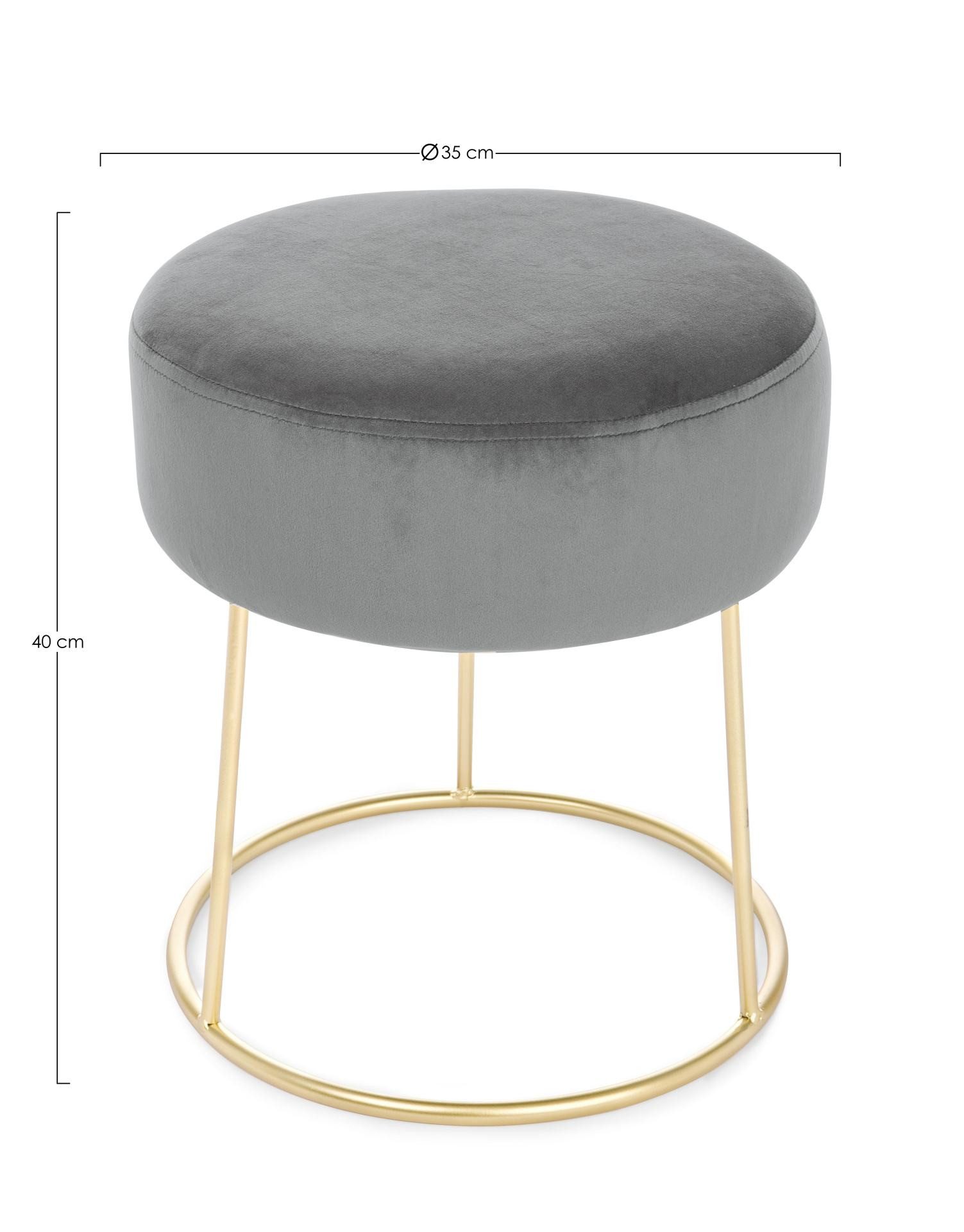 Bizzotto Hocker Clarissa in Samt-Optik, Grau günstig online kaufen