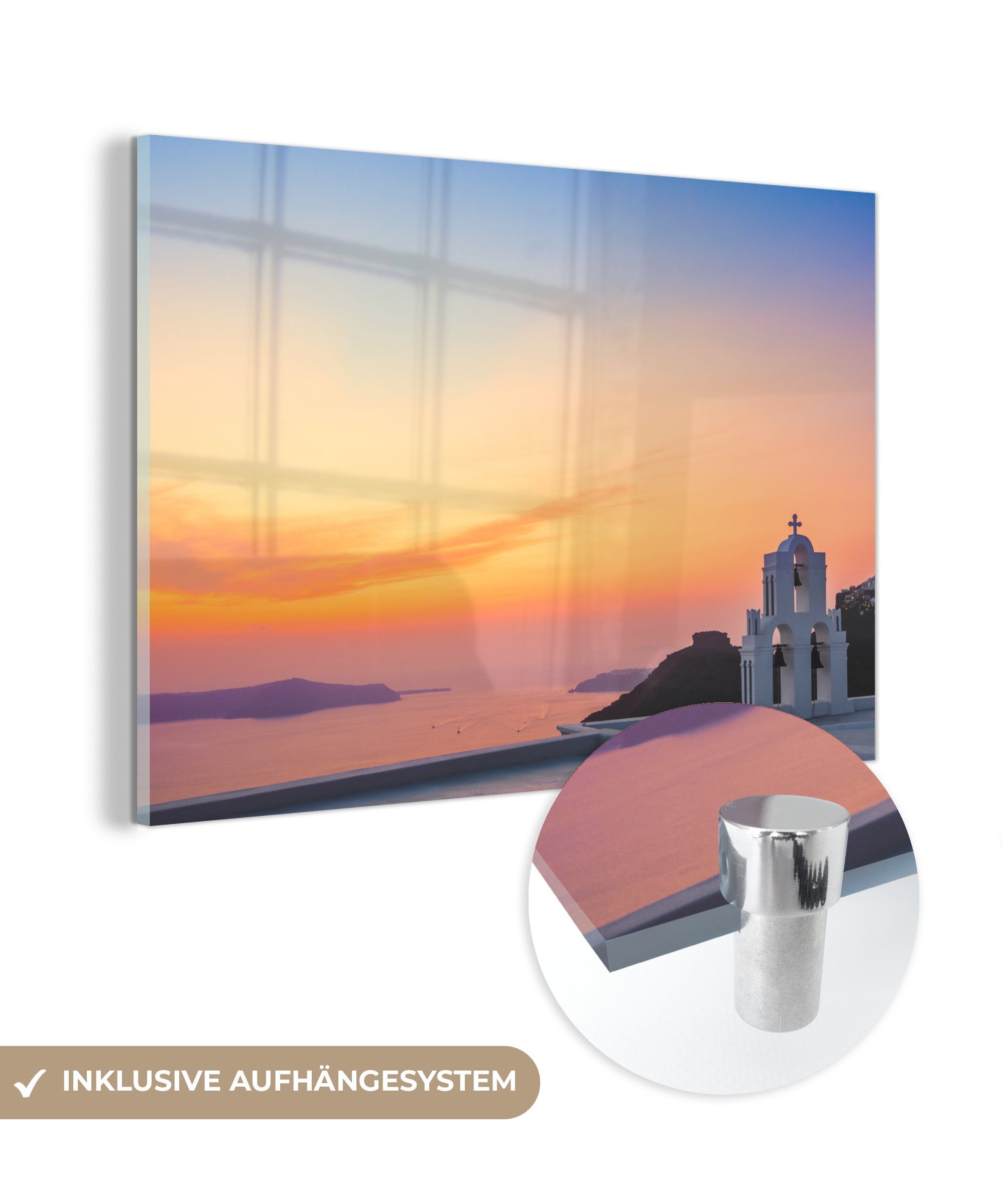 MuchoWow Acrylglasbild Meer Himmel St), - - Schlafzimmer (1 Wohnzimmer & Acrylglasbilder Farben