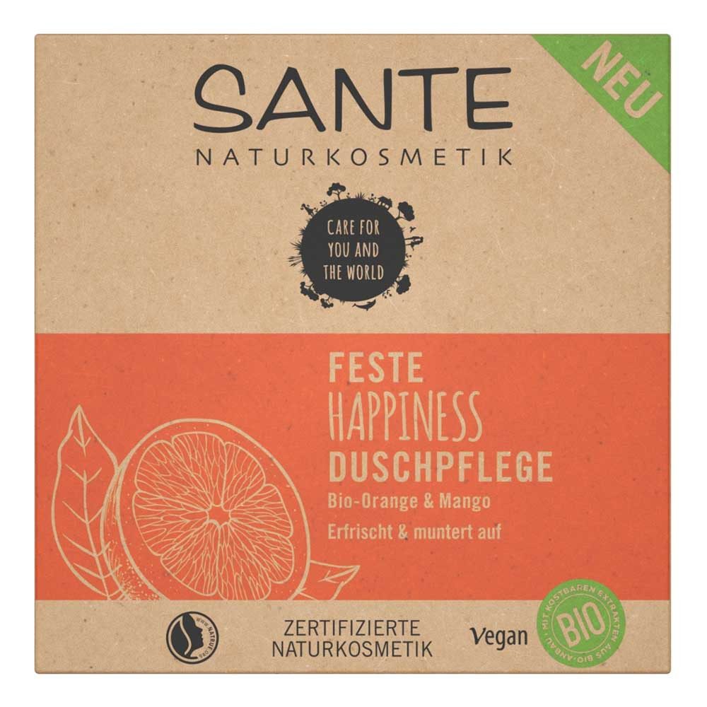 SANTE Feste Duschseife Feste Duschpflege Orange & Mango - HAPPINESS 80g