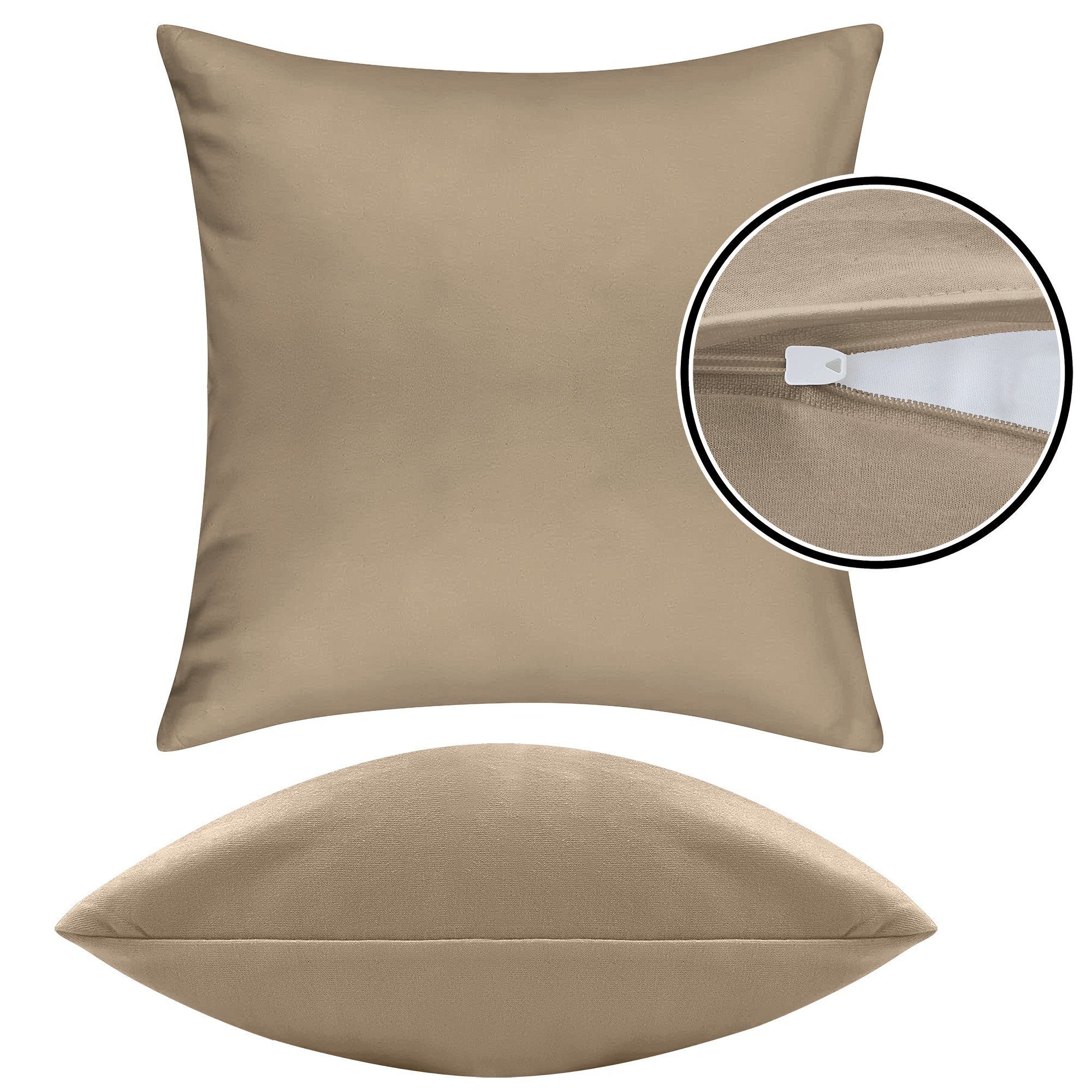 Pataya Kissenbezug 100% Baumwolle, weiche Kopfkissenbezug, Kissenhülle, Kissenbezüge, (2 Stück), Weich und Atmungsaktiv, Jersey, 140 g/m² – Bild 4 von 5