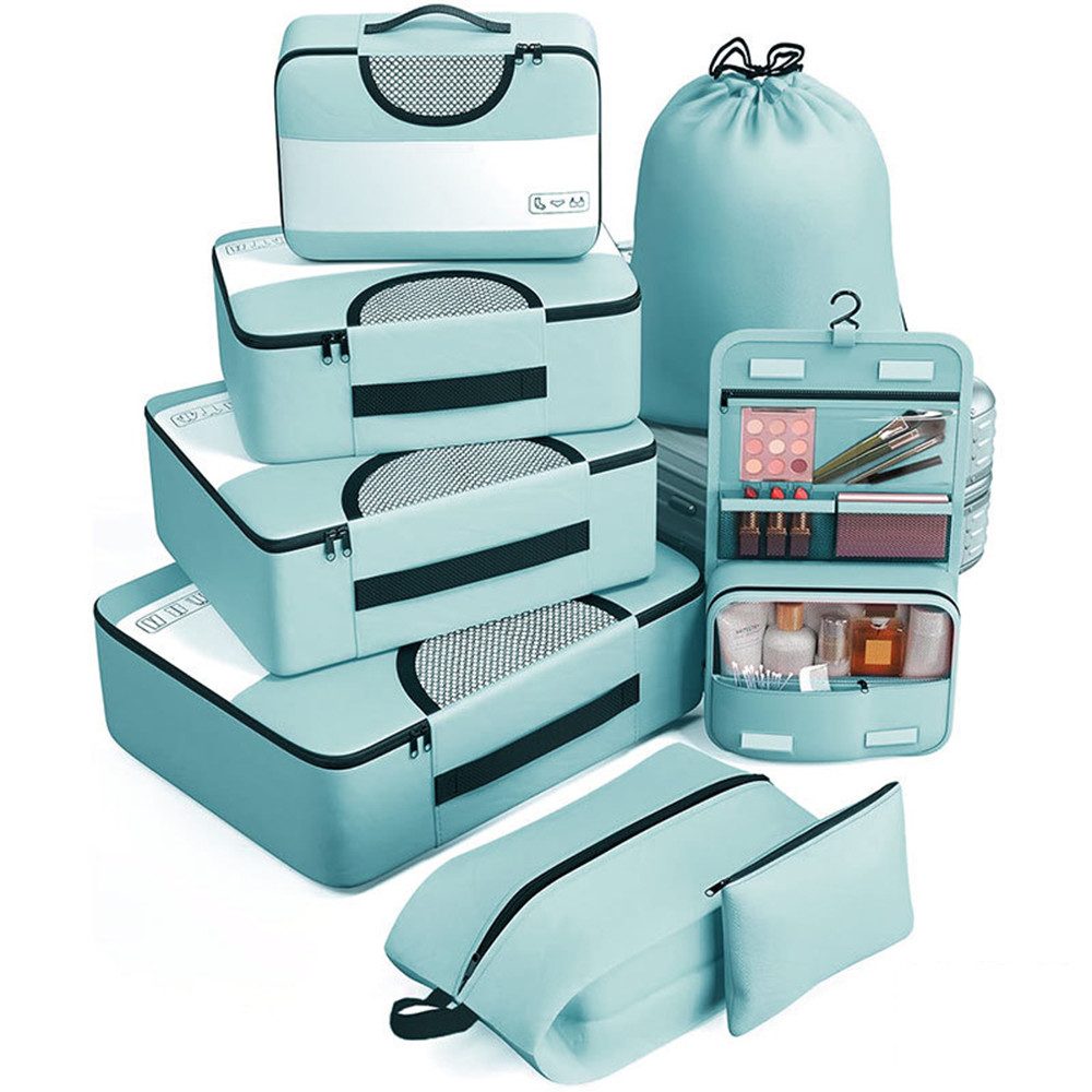 Coonoor Kofferorganizer Koffer Organizer Set 8-tlg. – Packing Cubes & Packtaschen mit Schuh (8-tlg), Kosmetiktasche für Reisen, Travel Essentials