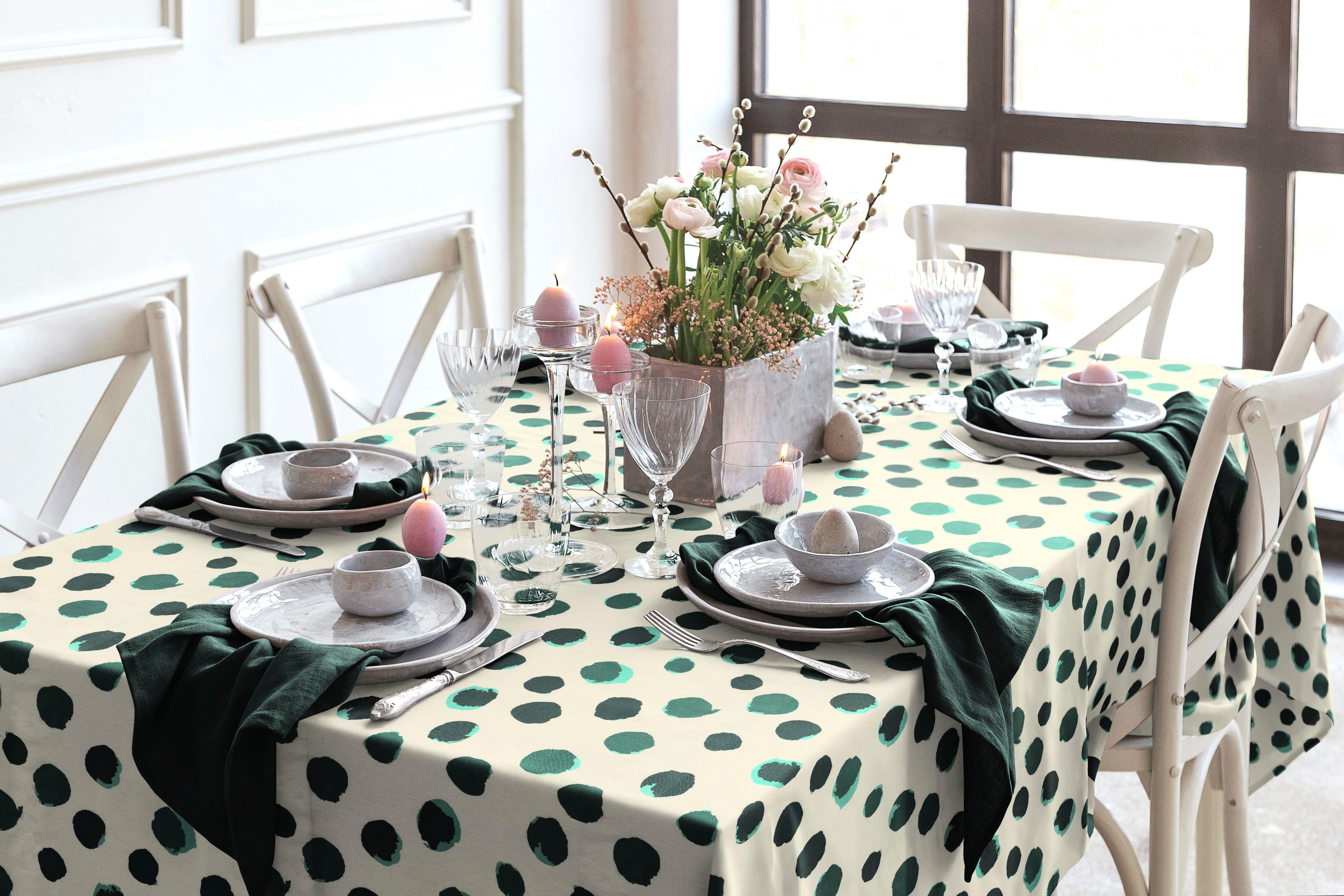 Adam Tischdecke Dots (1-tlg), aus Leinen und Bio-Baumwolle