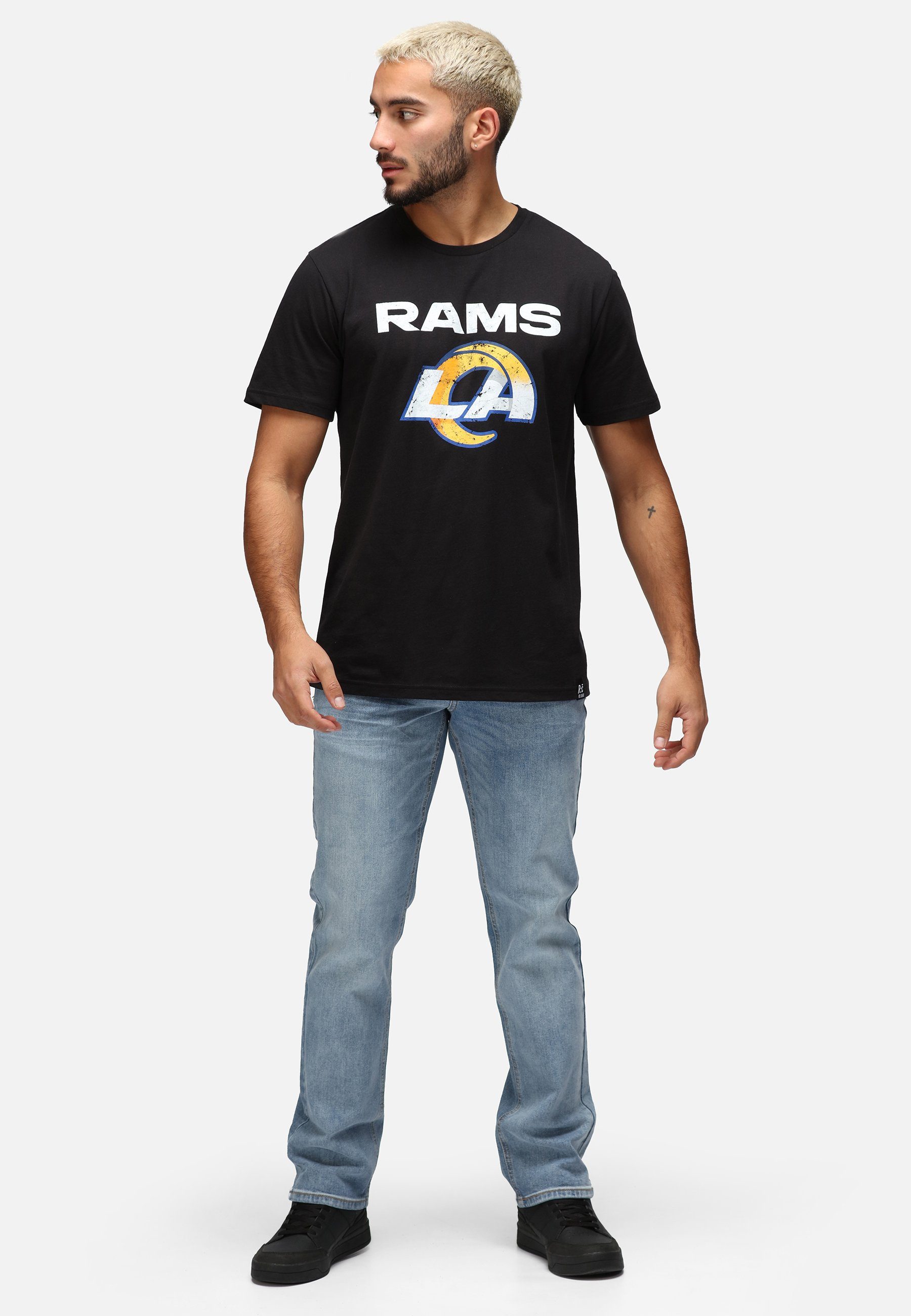 Recovered GOTS zertifizierte RAMS Bio-Baumwolle LOGO NFL T-Shirt