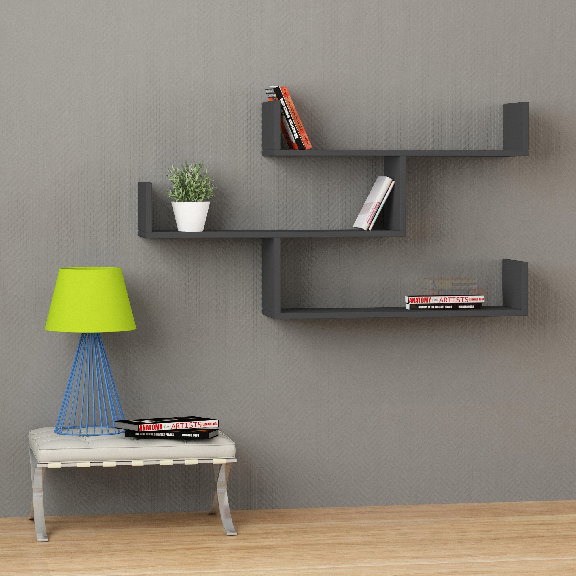 Decortie Bücherregal Tibet, Wandregal Modernes Bücherregal, günstig online kaufen