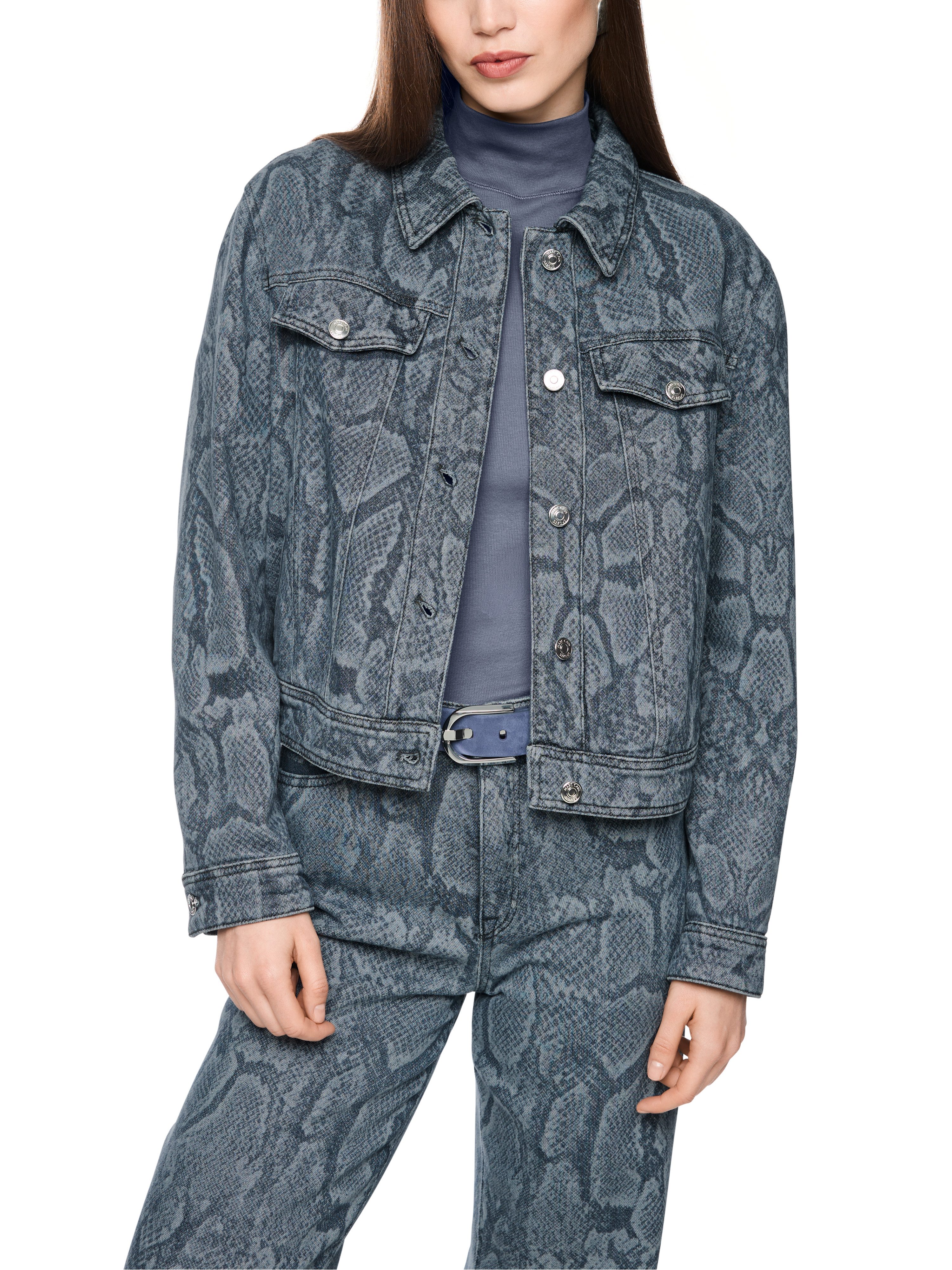 Marc Cain Jeansjacke Urban Haze Premium Damenmode mit Animal Print