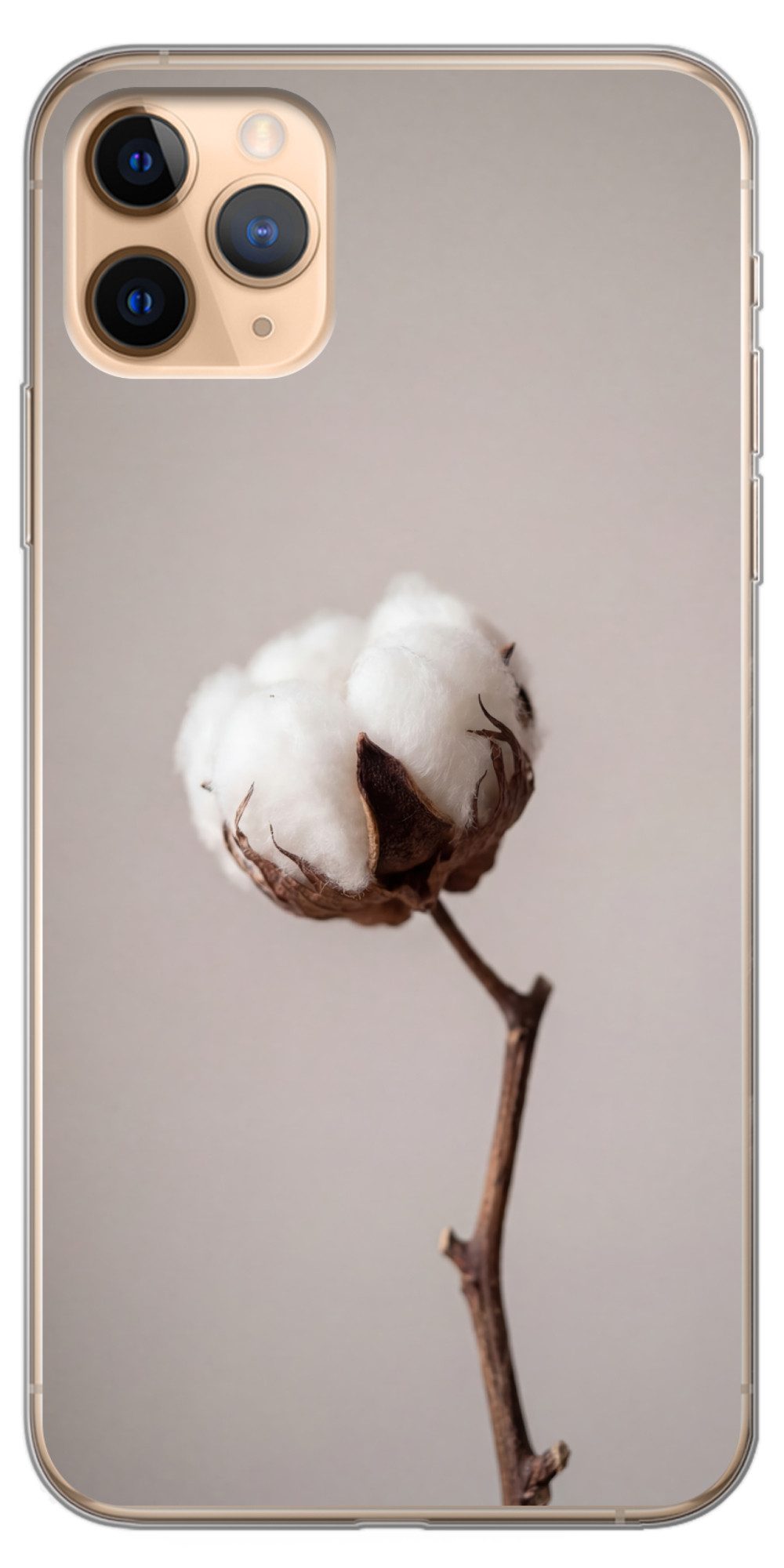 MuchoWow Handyhülle für Apple iPhone 11 Pro Max Wattebausch - Minimalistisch - Weiß, Smartphone-Bumper, Print, Handy Schutzhülle Dünn