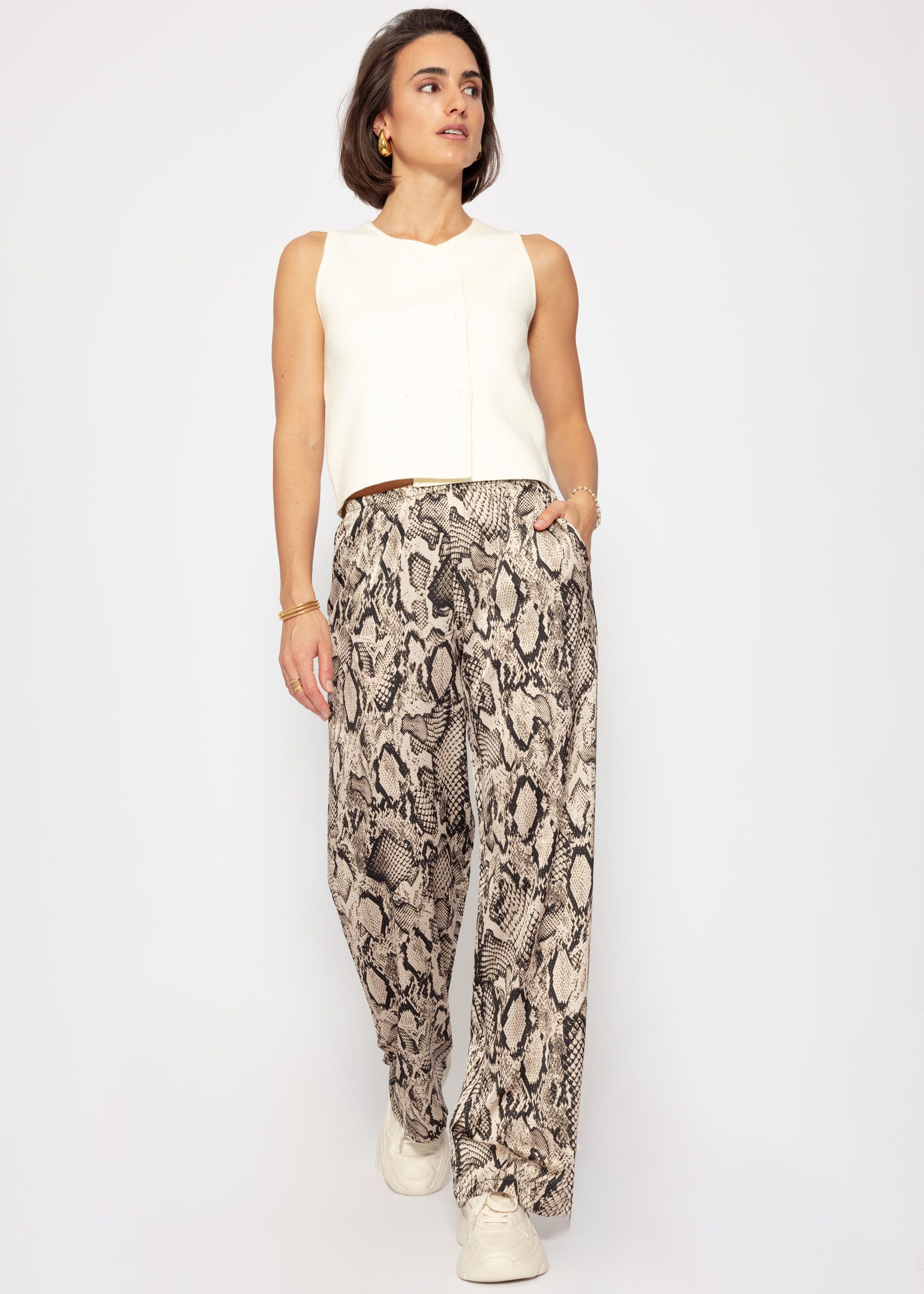 SASSYCLASSY Stoffhose High-Waist Satinhose Damen Lang günstig online kaufen