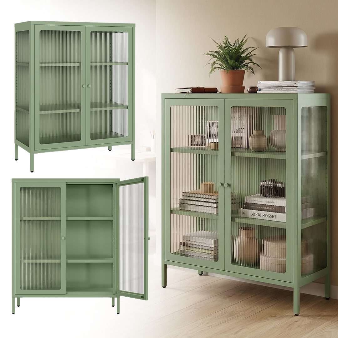 skølm Highboard Norns Vitrinenschrank mit Glastüren (mintgrün, bis 80 kg be günstig online kaufen