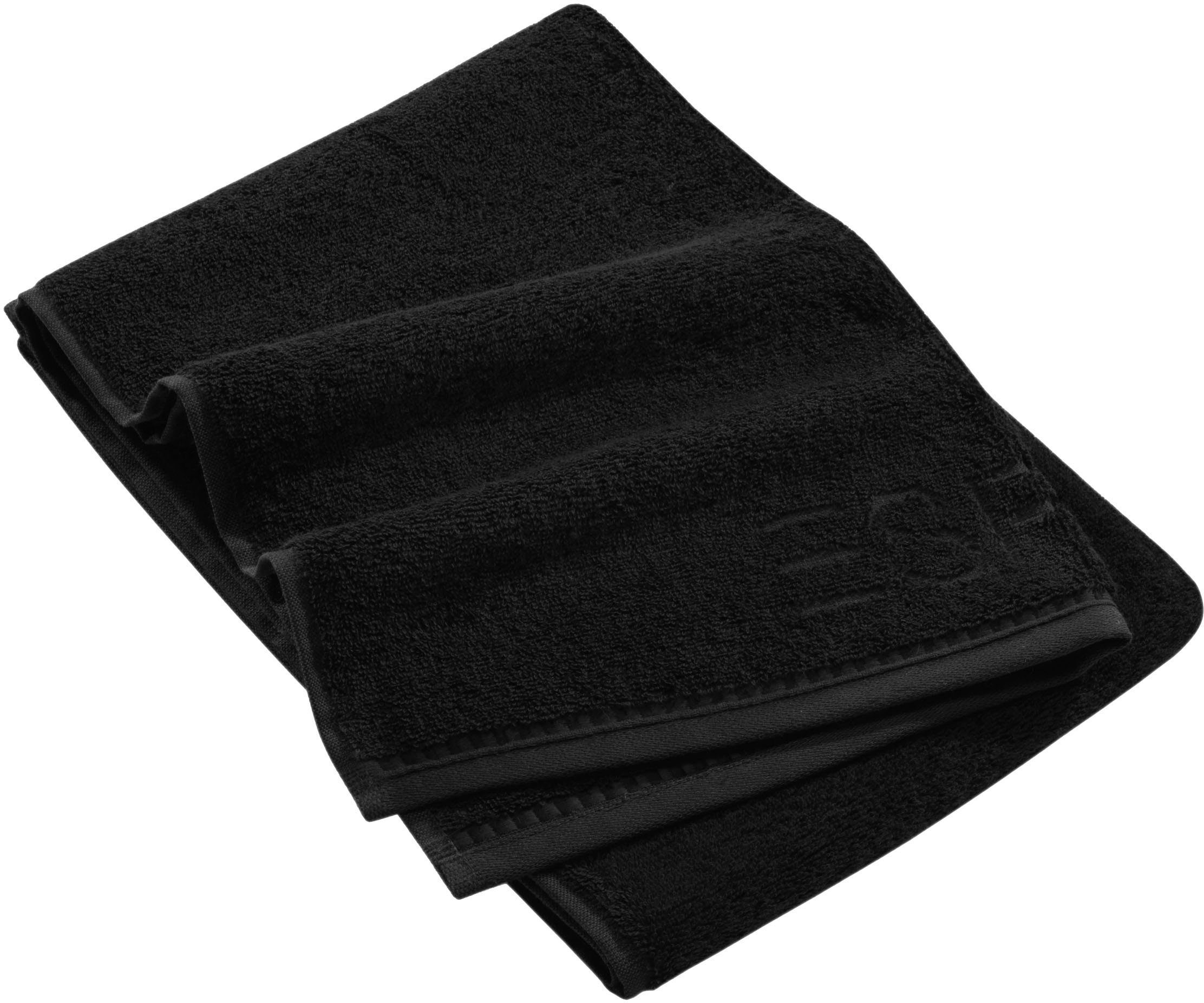 Esprit Webfrottier Solid, produziert vegan schwarz (1-St), Modern Handtuch