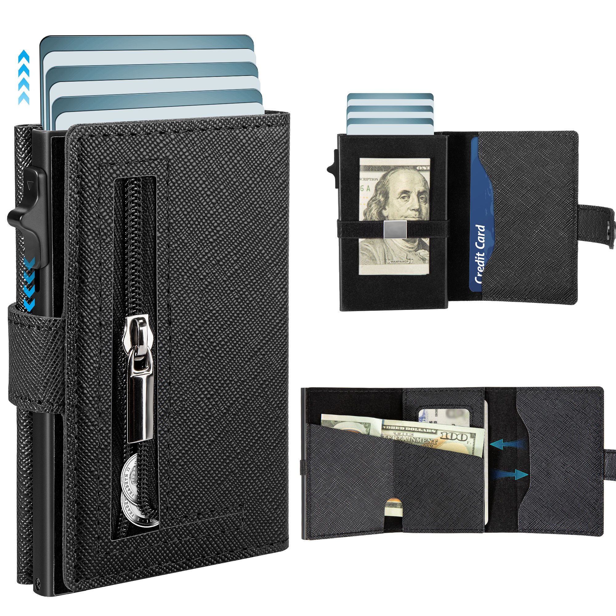 OYLCDI Geldbörse Geldbörse Herren Slim Wallet RFID Blocking Kohlefaserleder (Portmonee Herren mit 11 Kartenetui, Ausweisfenster, Geldscheinklammer, Minimalistischer Geldbeutel Herren,Geldbörse Herren mit RFID Schutz, Portmonee Portemonnaie Herren klein, Slim Wallet mit Münzfach, Mini Geldbörse Herren&Damen, Kreditkartenetui Kartenetui-Geldbeutel)