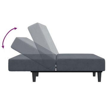 vidaXL Sofa Schlafsofa 2-Sitzer mit Fußhocker Dunkelgrau Samt