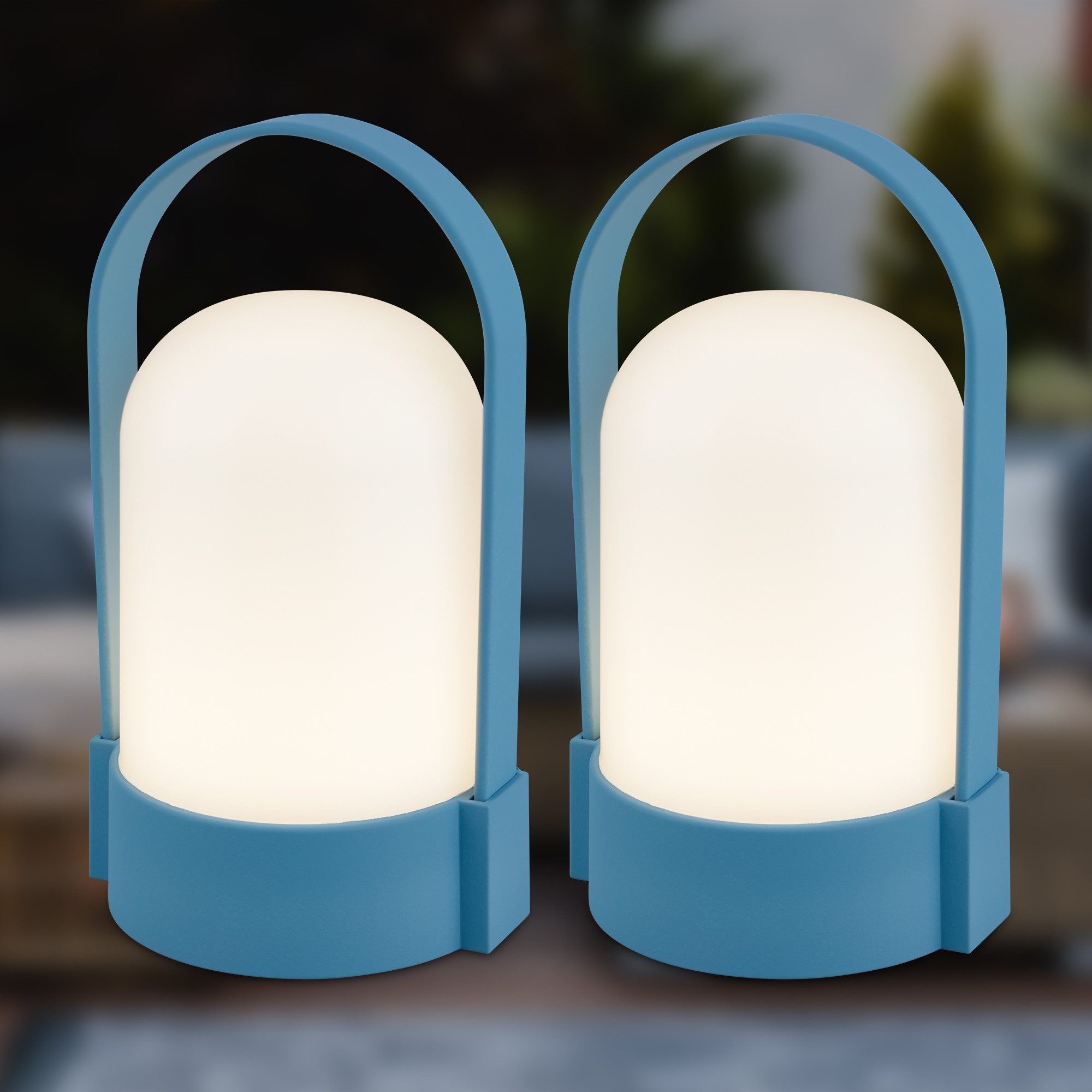 Briloner Leuchten Tischleuchte LED Tischlampe Warmweiß Akku dimmbar Indoor Outdoor, Multipack, LED fest integriert, 3000K - Warmweiß