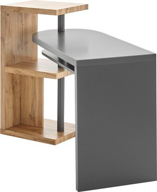 MCA furniture Schreibtisch Moura, mit Regalelment weiß hochglanz, Tischplatte schwenkbar, Breite 145 cm