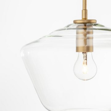 Nova Luce Hängeleuchte Pendelleuchte Prisma in Transparent und Gold E27 300mm, keine Angabe, Leuchtmittel enthalten: Nein, warmweiss, Hängeleuchte, Pendellampe, Pendelleuchte