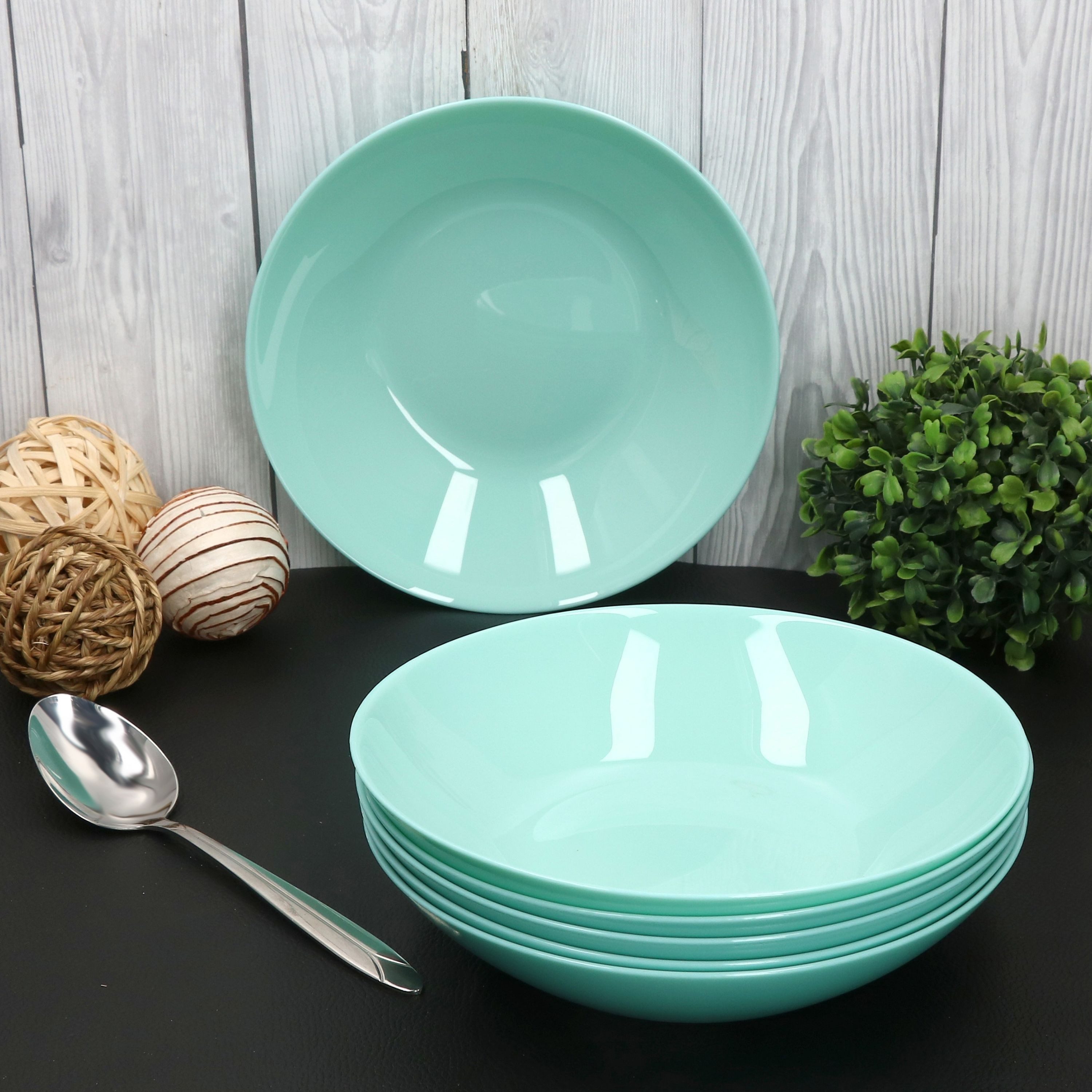 MamboCat Suppenteller MamboCat 6x Mint Suppenteller 420ml Ø 20,3 cm Glas Teller tief Salat – Bild 5 von 5